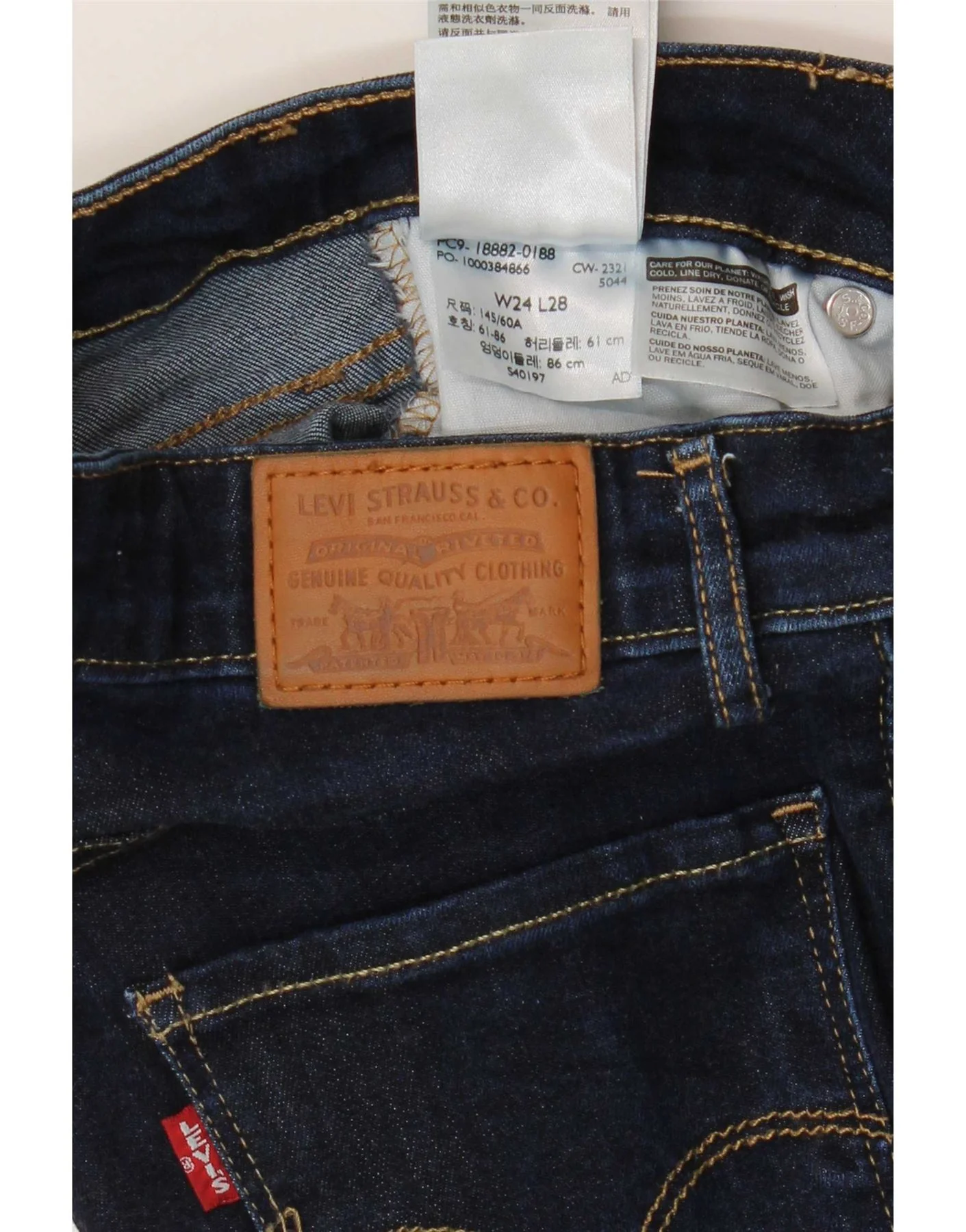 Levi's Womens 721 High Rise Skinny Jeans W24 L28 Navy Blue Lyocell - Image 3