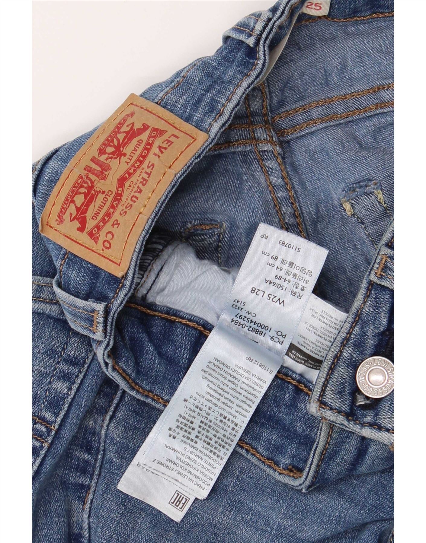 Levi's Womens 721 High Rise Skinny Jeans W25 L28 Blue Cotton - Image 4
