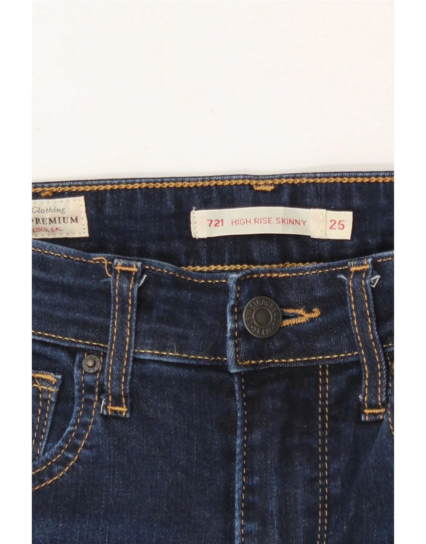 Levi's Womens 721 High Rise Skinny Jeans W25 L29 Navy Blue Cotton - Image 4