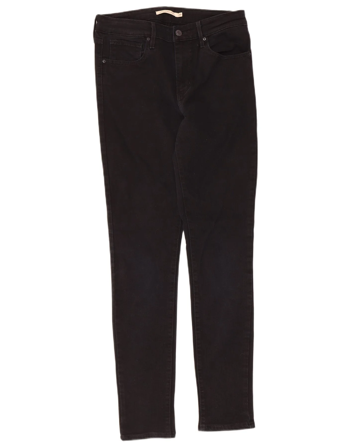 Levi's Womens 721 High Rise Skinny Jeans W29 L30 Black Cotton