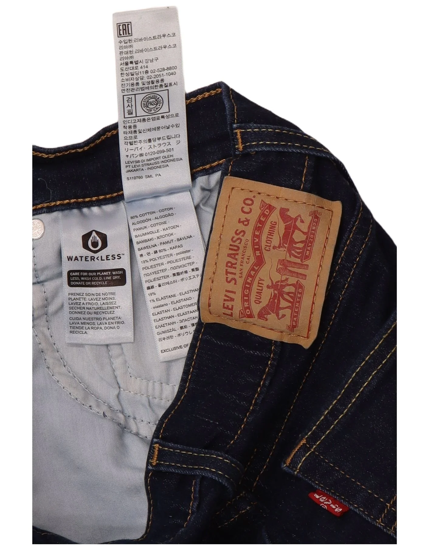 Levi's Womens 724 High Rise Straight Jeans W28 L32 Navy Blue Cotton - Image 4