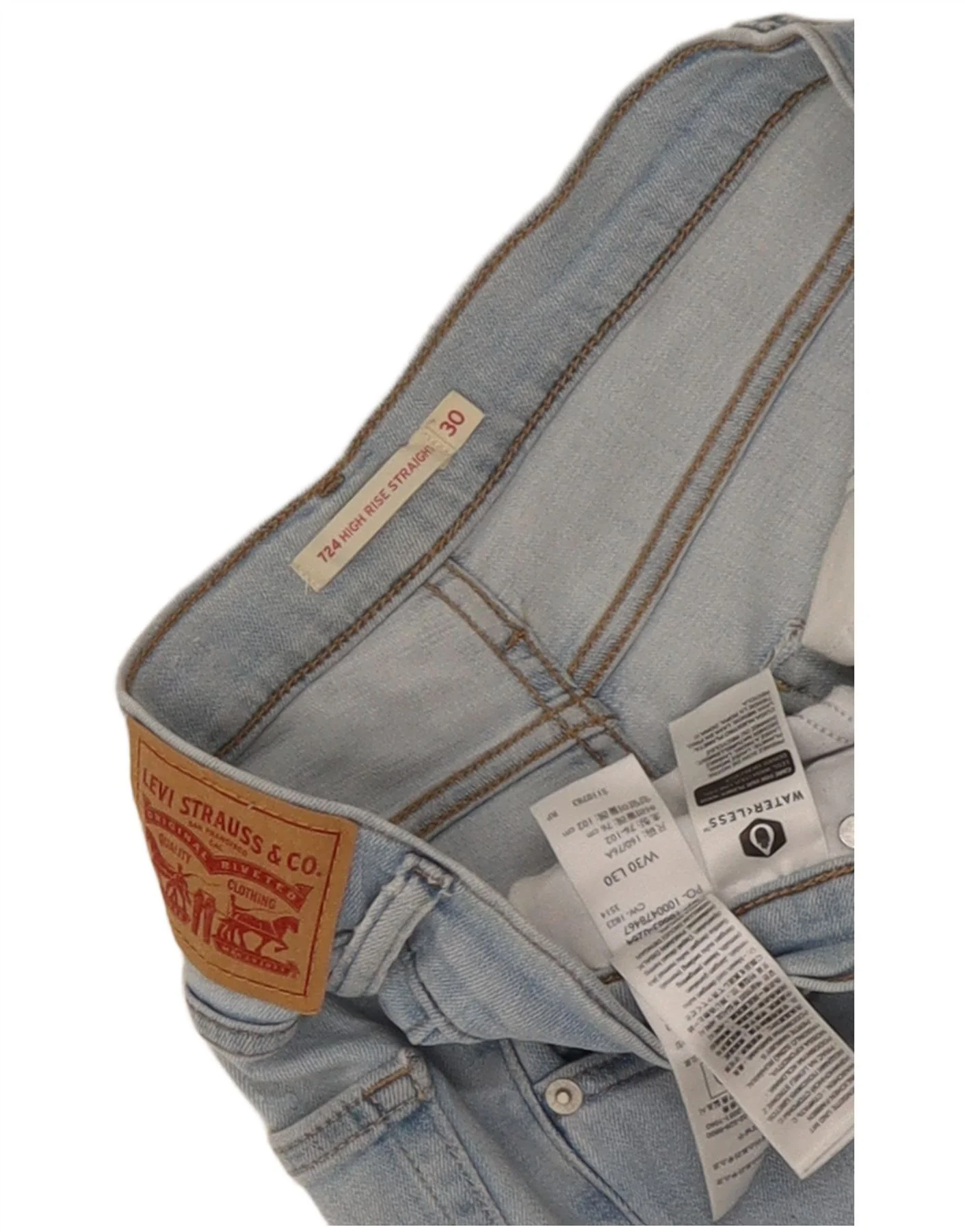 Levi's Womens 724 High Rise Straight Jeans W30 L30 Blue Cotton - Image 4