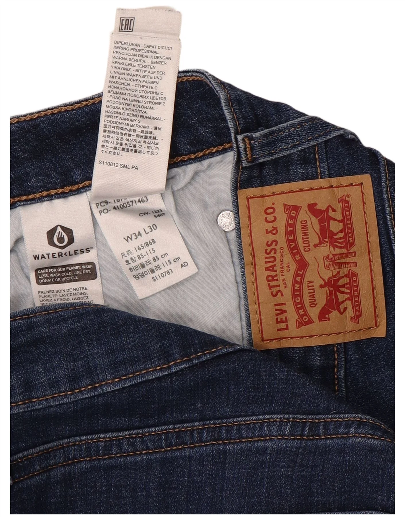 Levi's Womens 725 High Rise Bootcut Jeans W34 L30 Navy Blue Cotton - Image 3