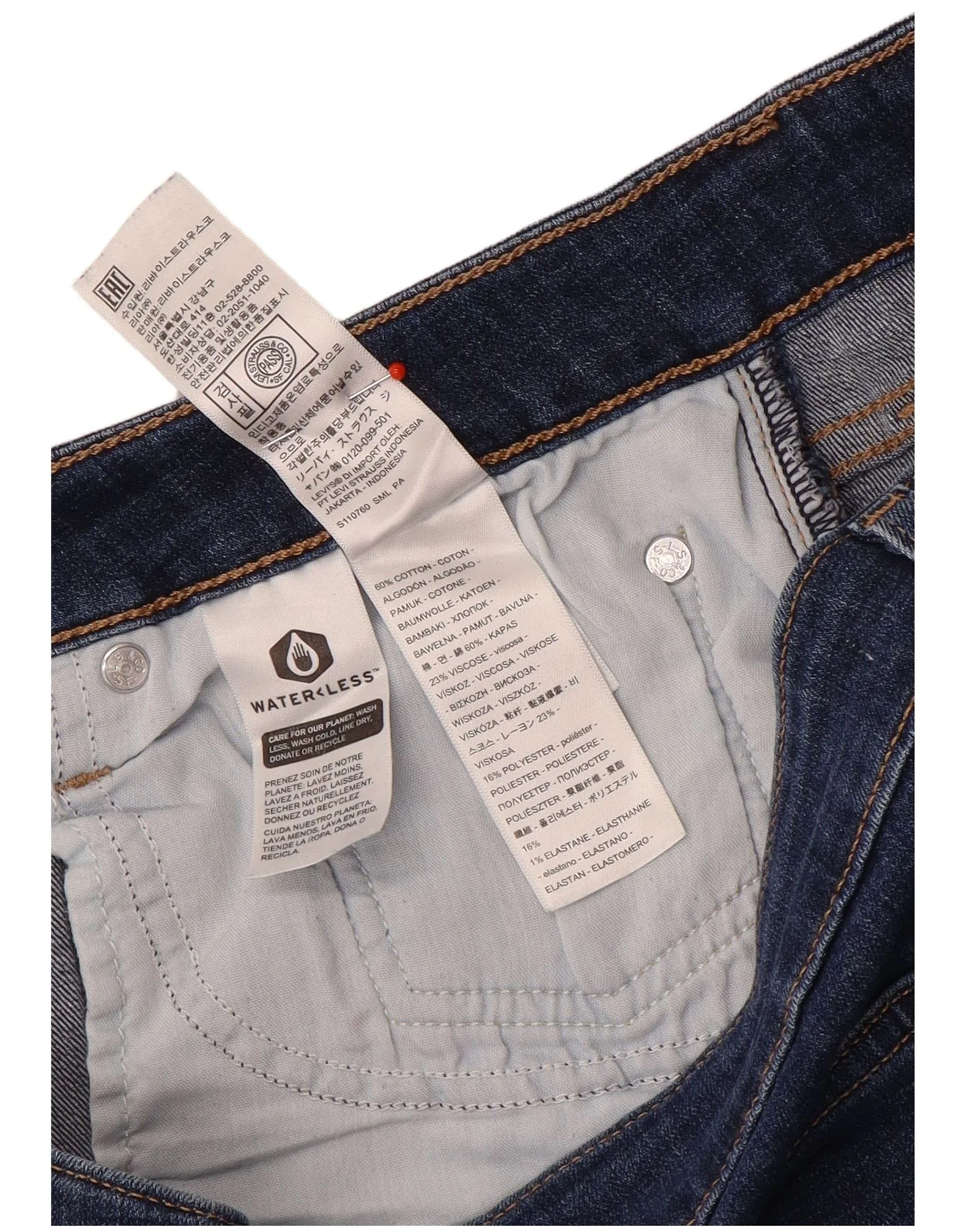 Levi's Womens 725 High Rise Bootcut Jeans W34 L30 Navy Blue Cotton - Image 4