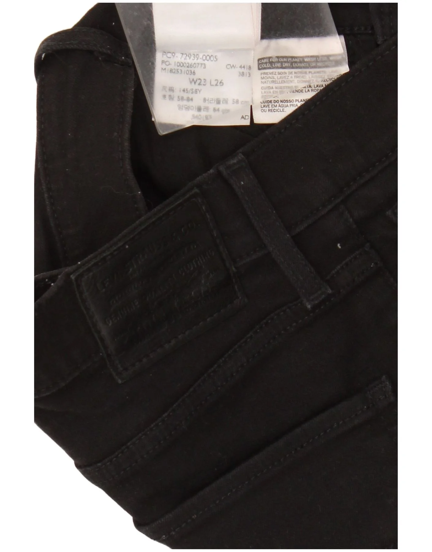 Levi's Womens Bootcut Jeans W23 L26 Black Cotton - Image 4
