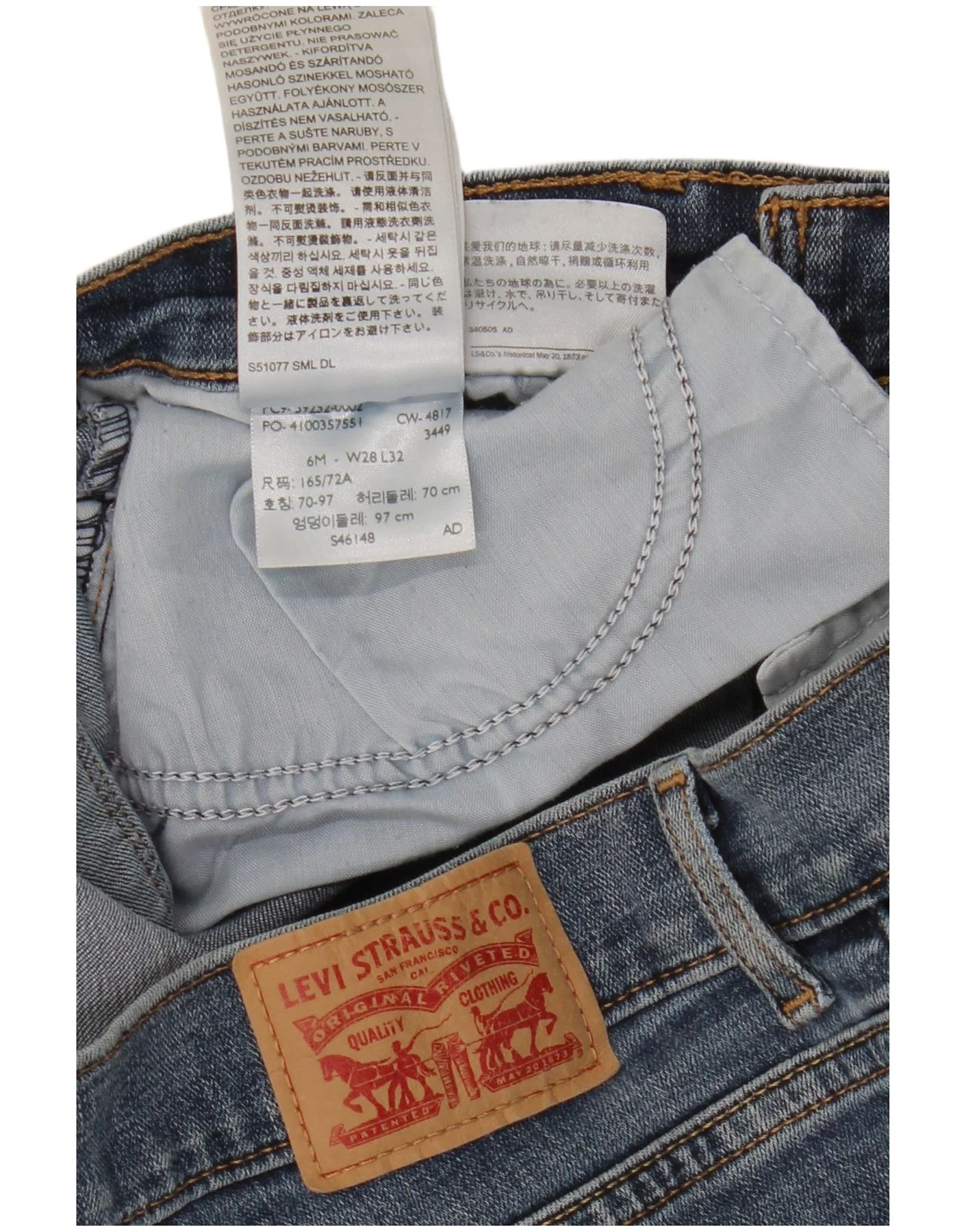Levi's Womens Classic Bootcut Jeans US 6 Medium W28 L32 Blue Cotton - Image 4