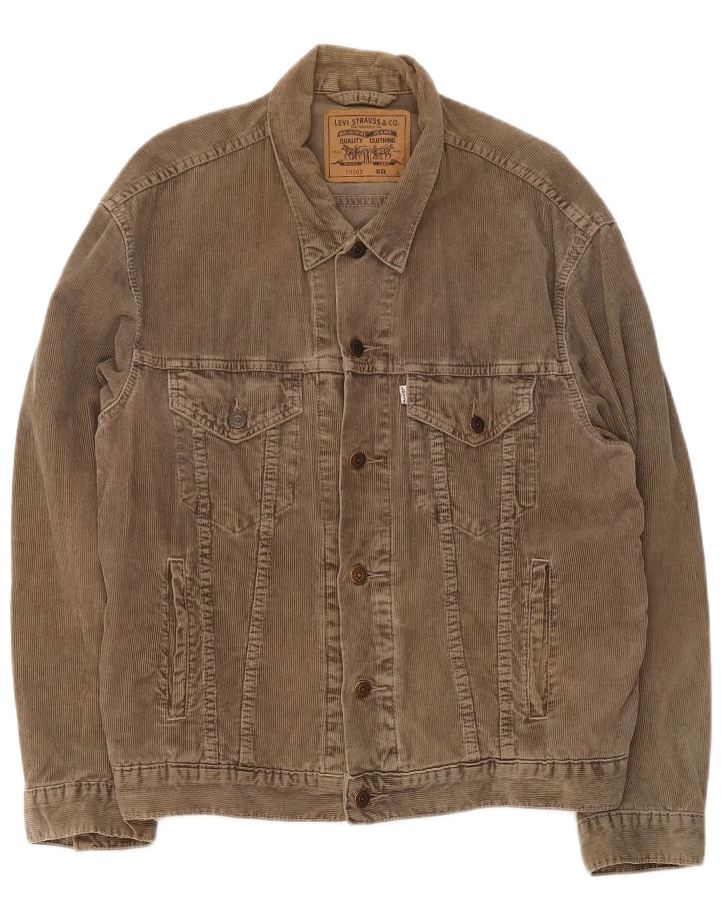 Levi's Womens Corduroy Jacket UK 40 Large Brown Cotton