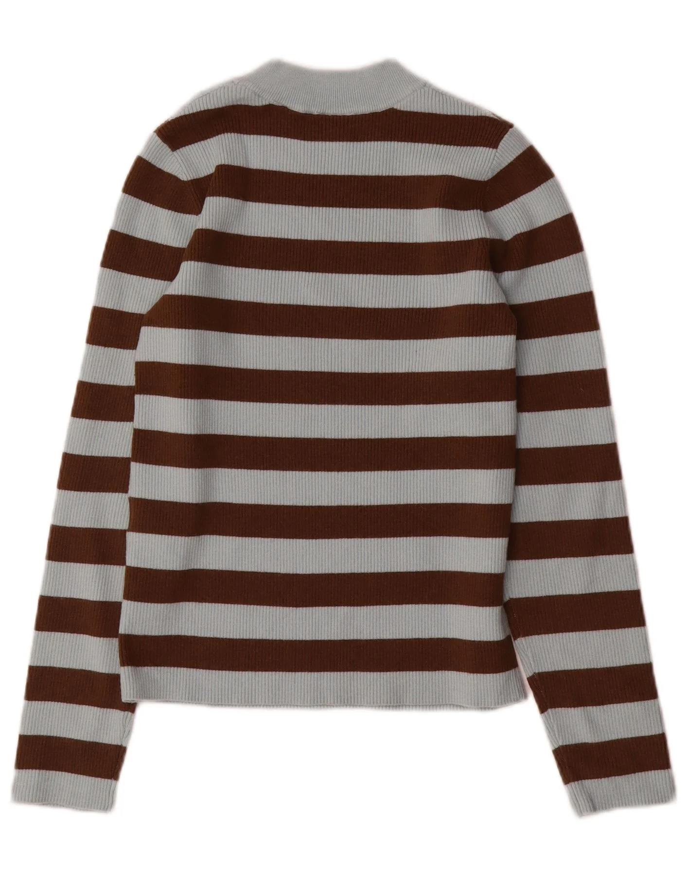 Levi's Womens Crew Neck Jumper Sweater UK 12 Medium Blue Striped Acrylic - Image 2