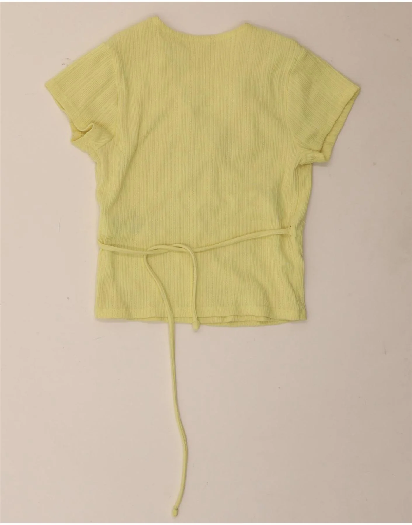 Levi's Womens Crop Wrap Cardigan Top UK 8 Small Yellow Cotton - Image 2