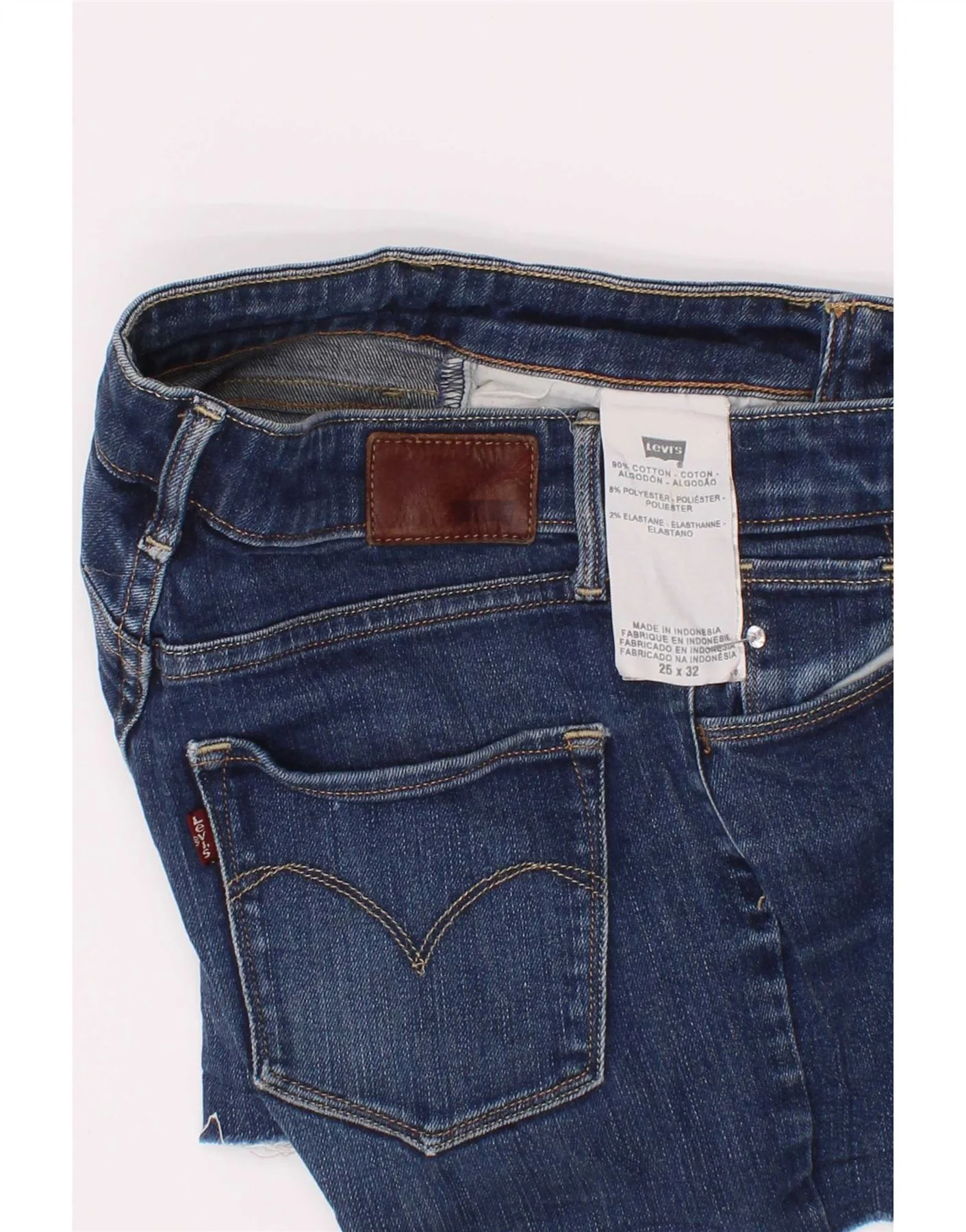 Levi's Womens Denim Shorts W25 XS Blue Cotton - Image 4
