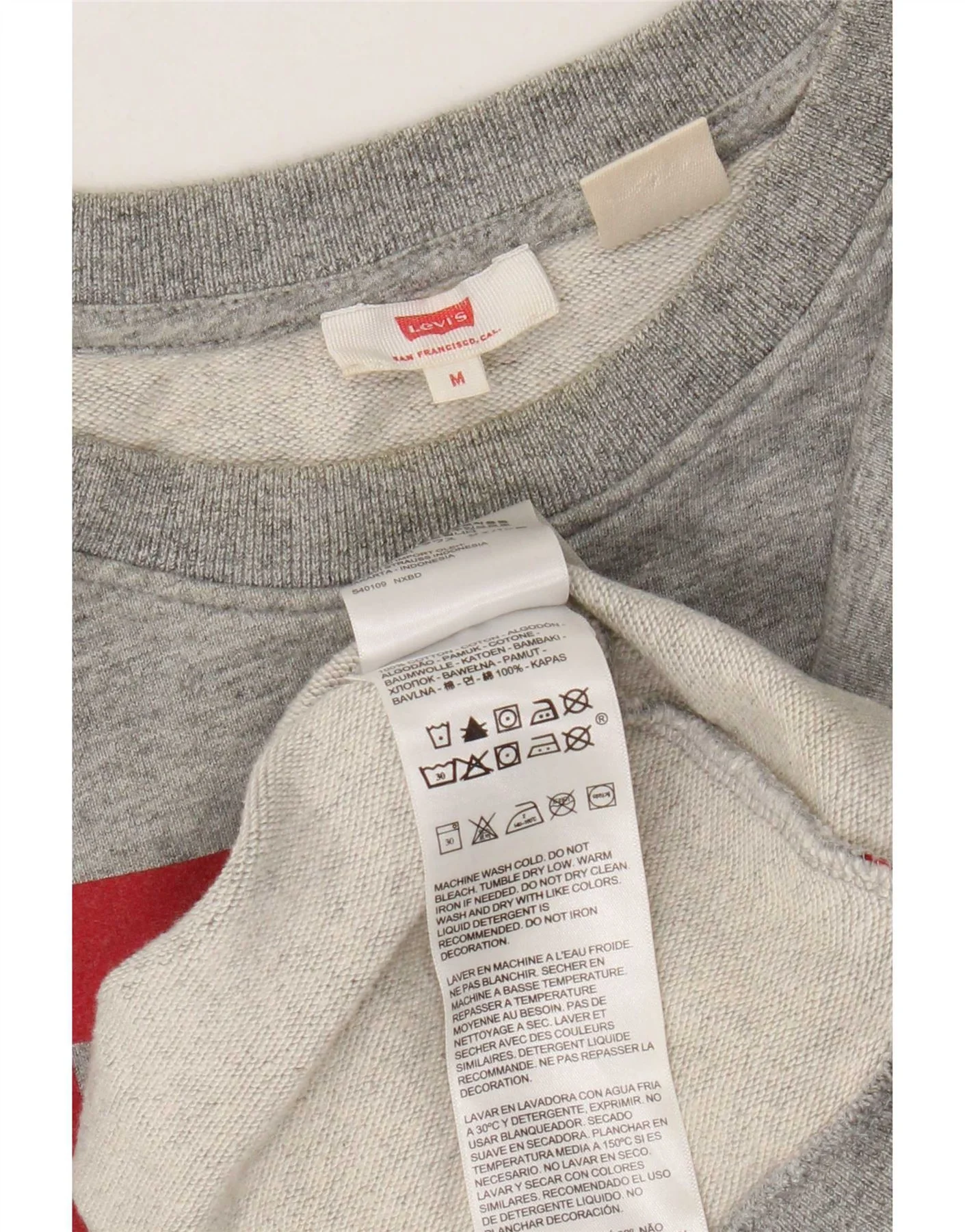Levi's Womens Graphic Sweatshirt Jumper UK 14 Medium Grey Flecked Cotton - Image 4