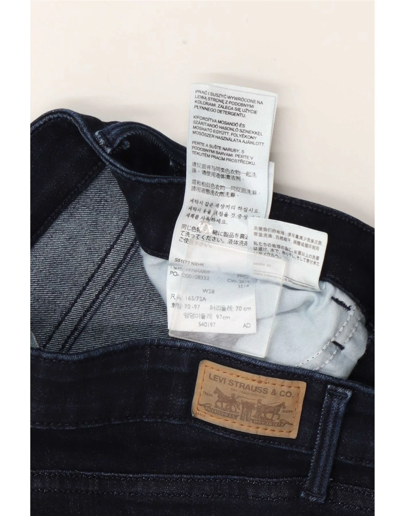 Levi's Womens High Rise Skinny Jeans W28 L30 Navy Blue Cotton - Image 4