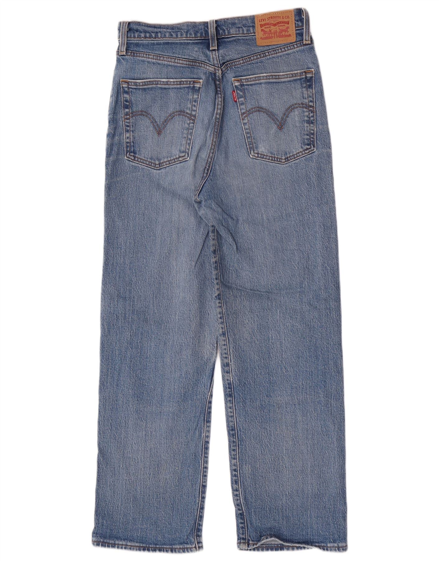 Levi's Womens High Waist Straight Jeans W27 L27 Blue Cotton - Image 2