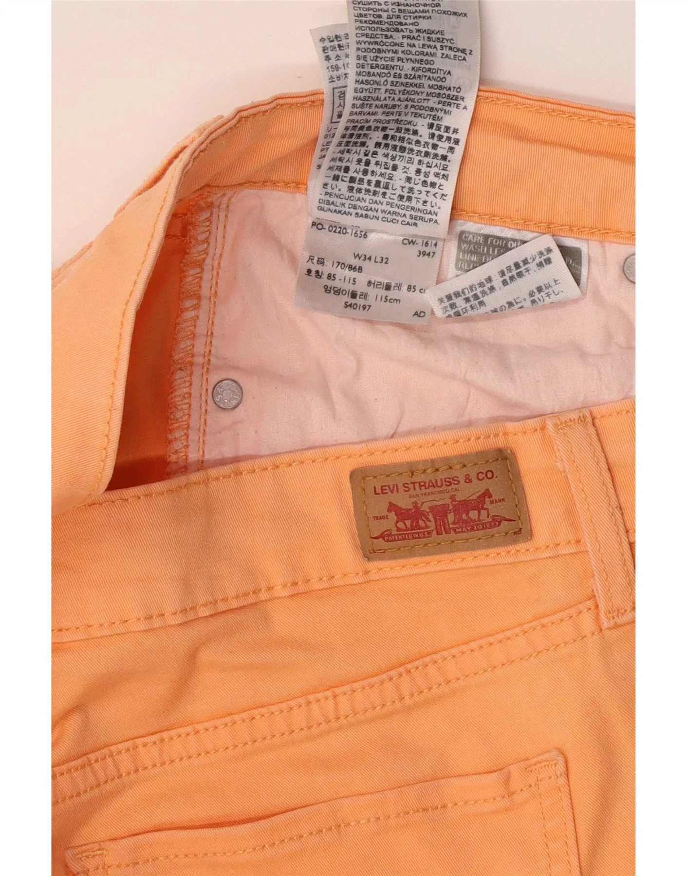 Levi's Womens Jegging Jeans W34 L32 Orange Cotton - Image 6