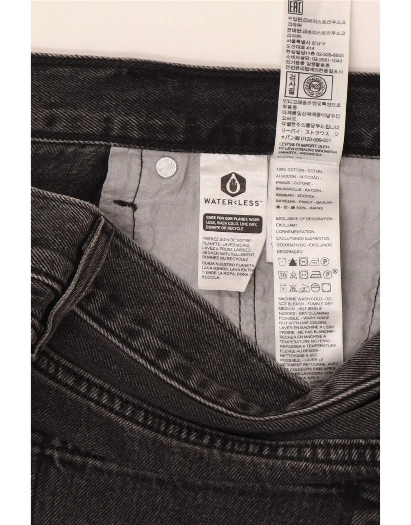 Levi's Womens Low Waist Denim Skirt W32 Large Black Cotton - Image 3