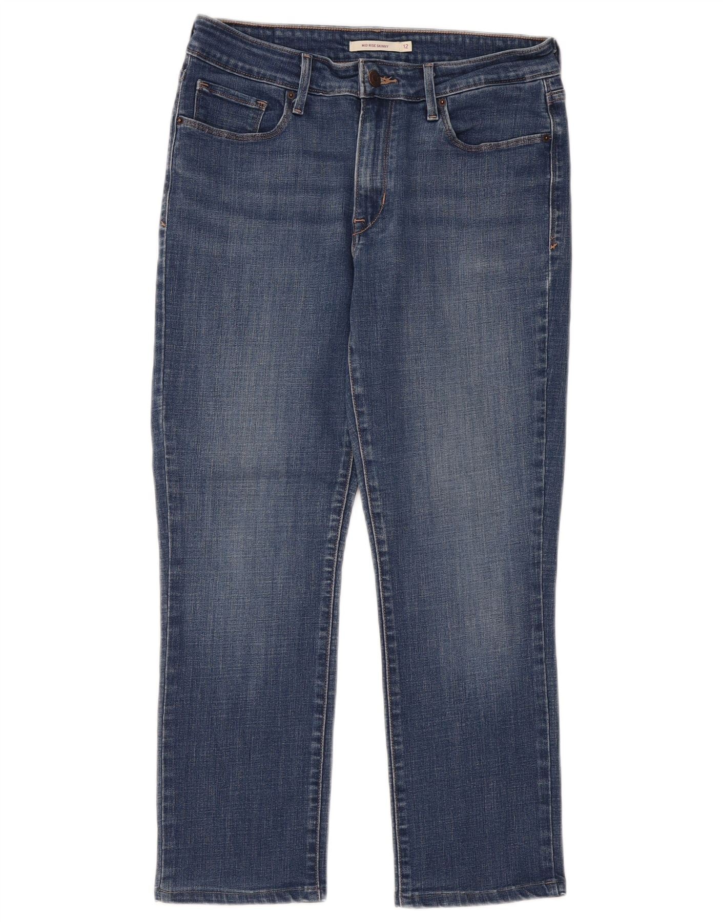 Levi's Womens Mid Rise Skinny Cropped Jeans US 12 Large W30 L25 Blue Cotton