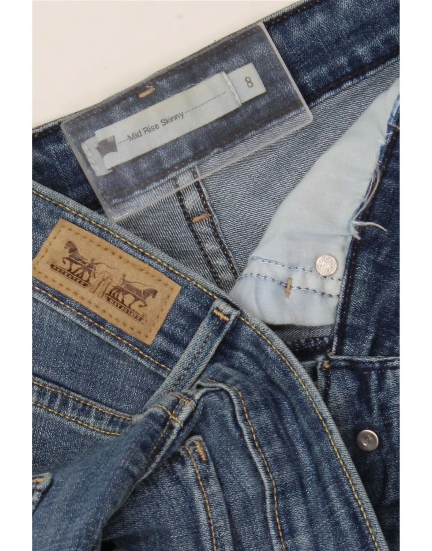 Levi's Womens Mid Rise Skinny Jeans US 8 Medium W30 L31 Blue - Image 3