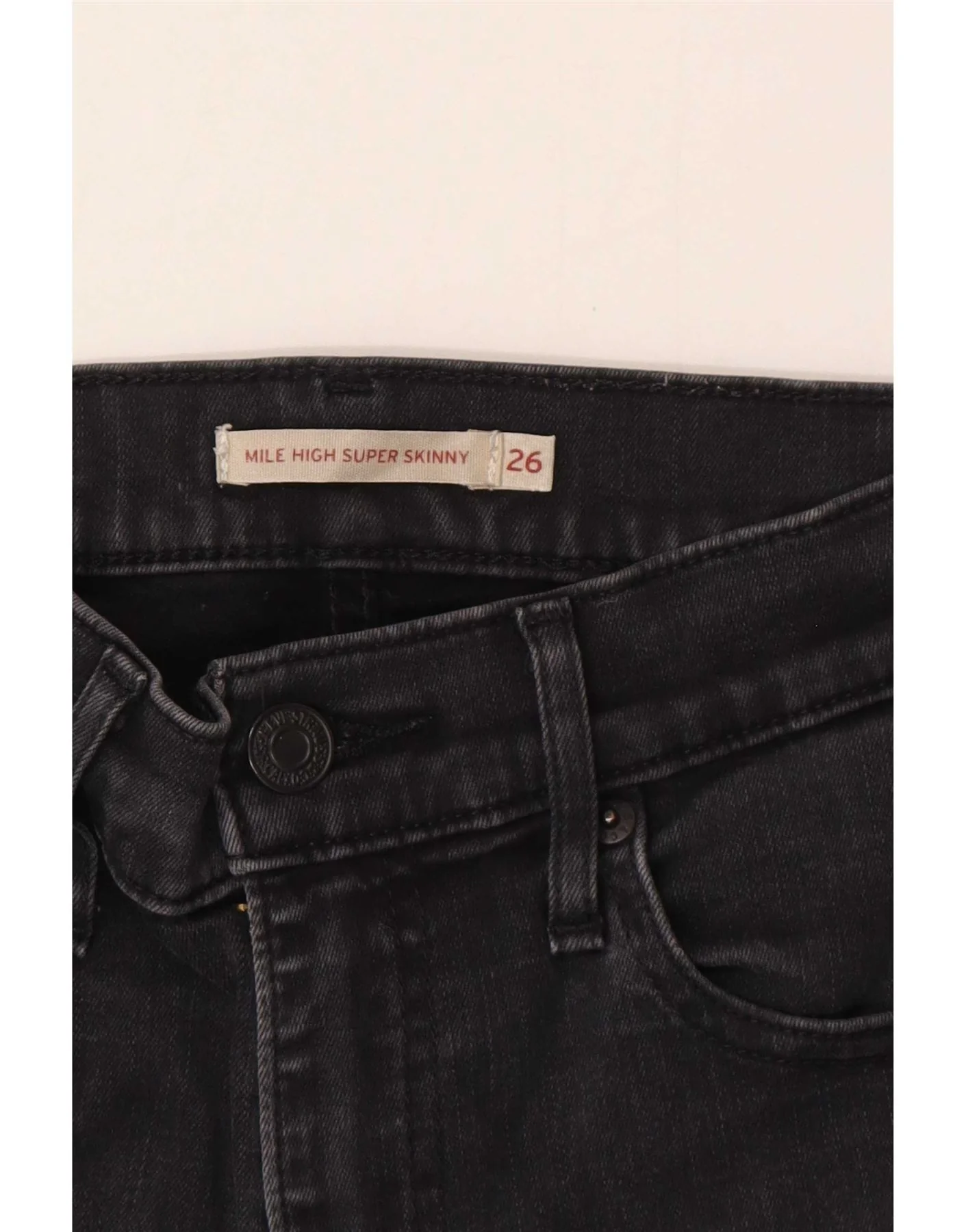 Levi's Womens Mile High Skinny Jeans W26 L28 Grey - Image 4