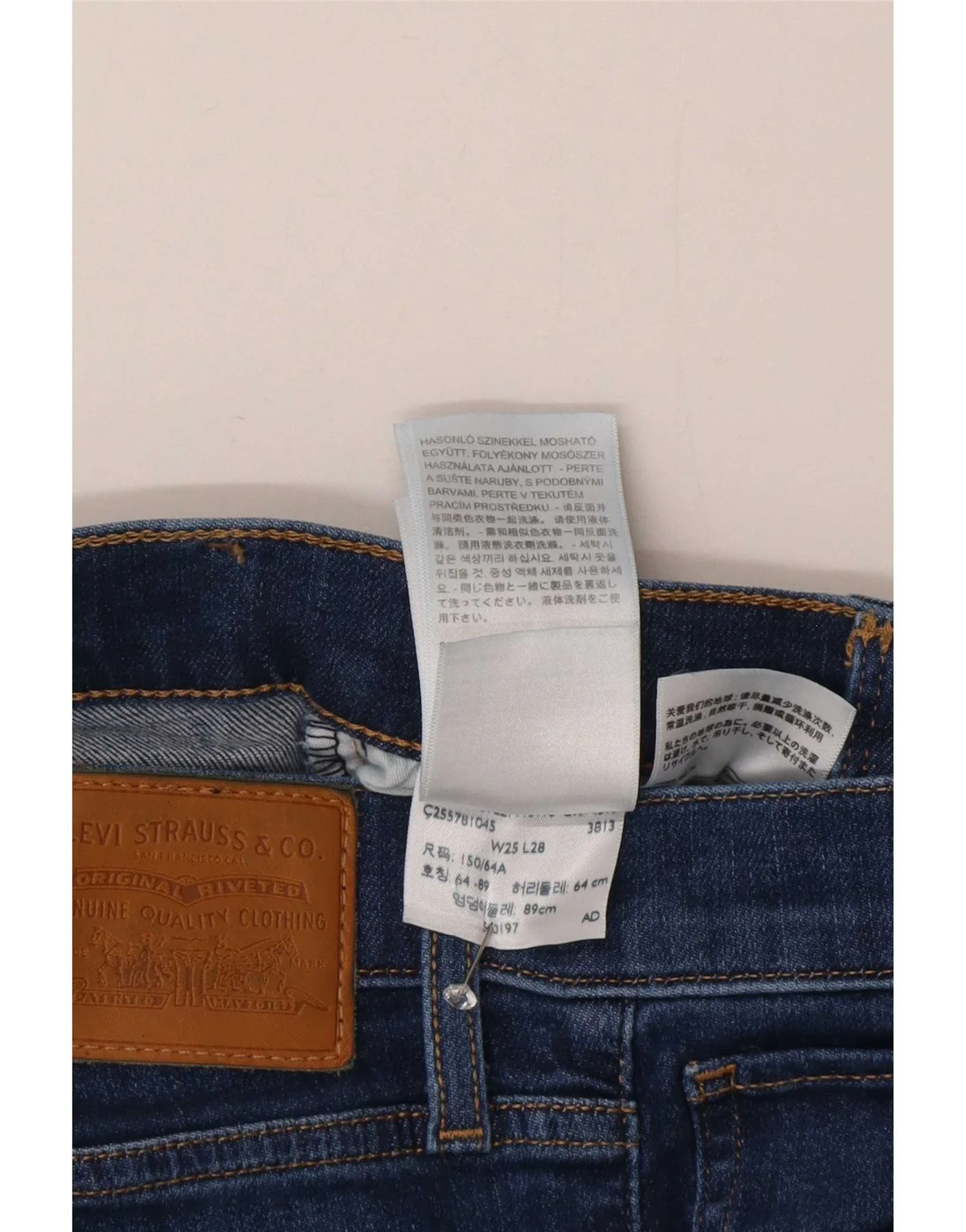 Levi's Womens Mile High Super Skinny Jeans W25 L28 Blue Cotton - Image 4