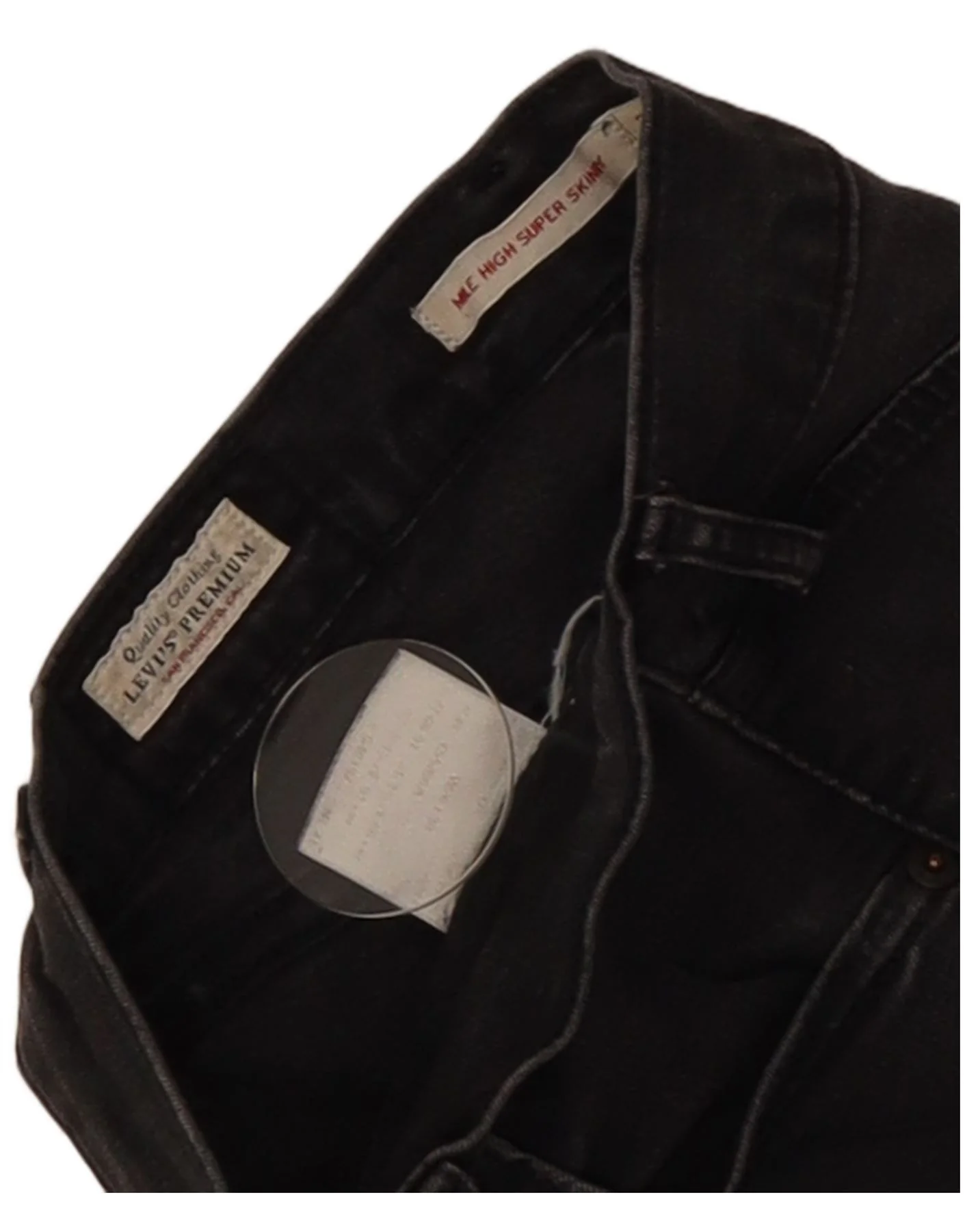 Levi's Womens Mile High Super Skinny Jeans W26 L30 Black - Image 3