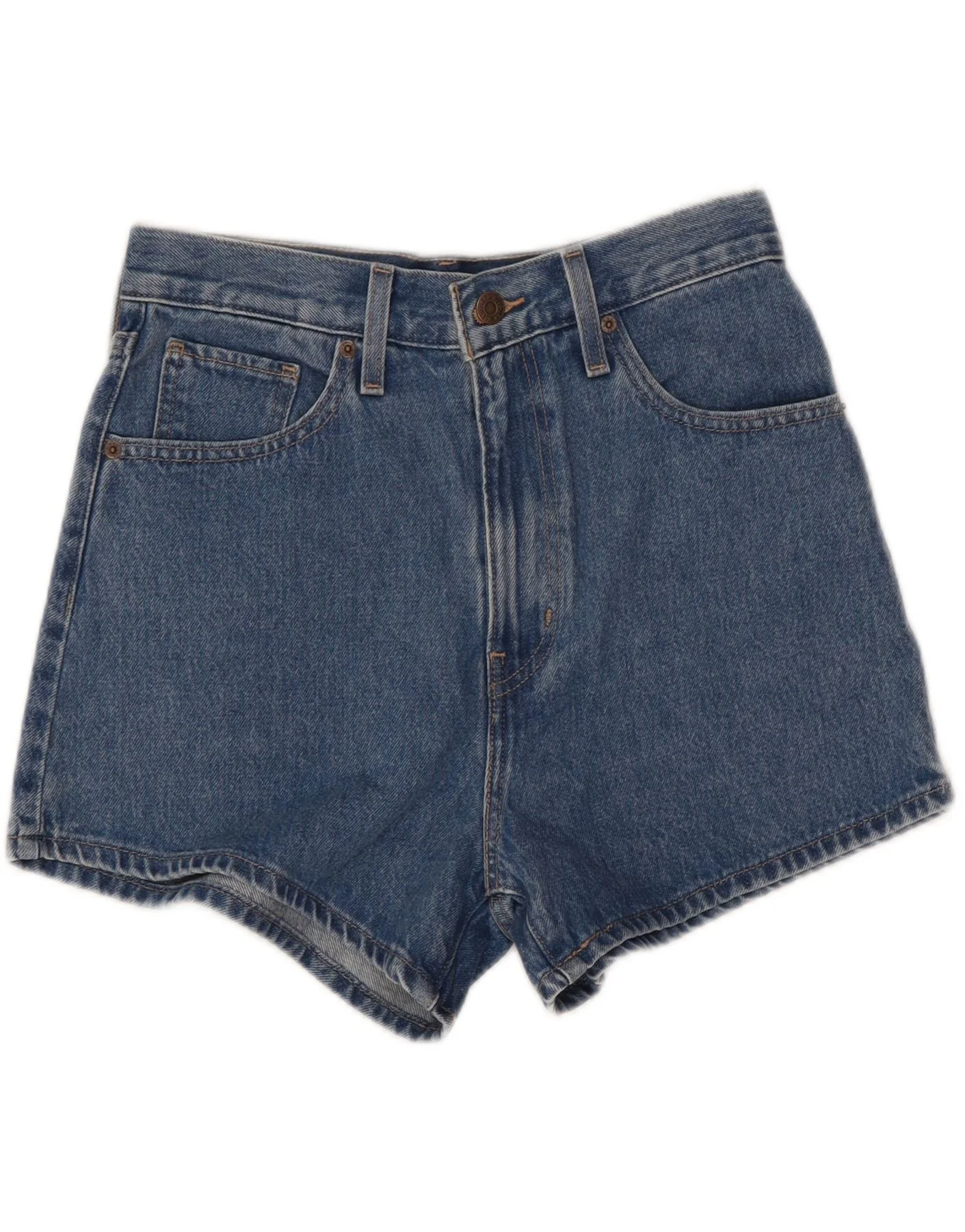 Levi's Womens Mom High Waist Denim Shorts W28 Medium Blue Cotton