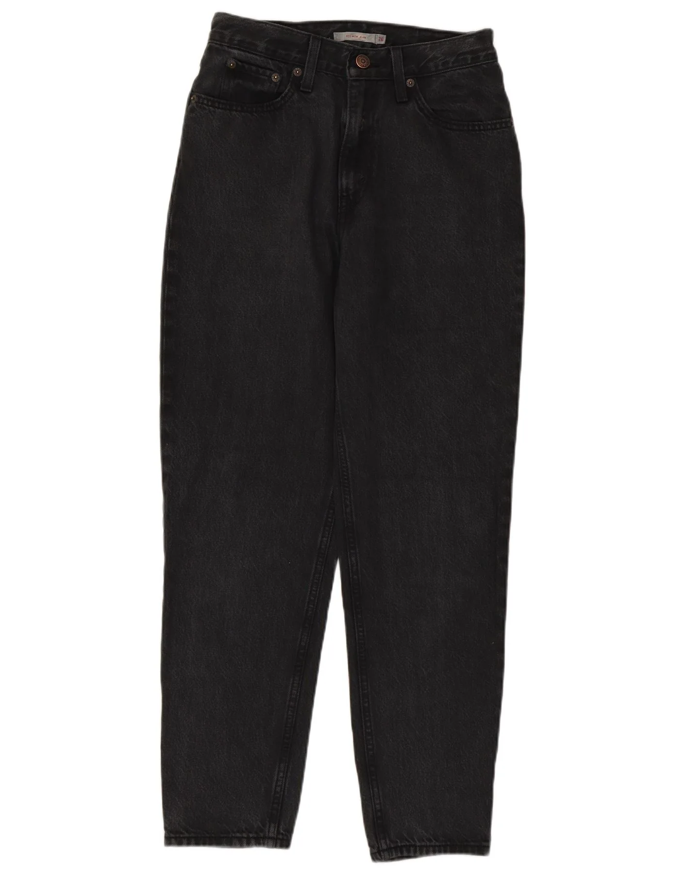 Levi's Womens Mom Tapered Jeans W26 L28 Grey Cotton 80s