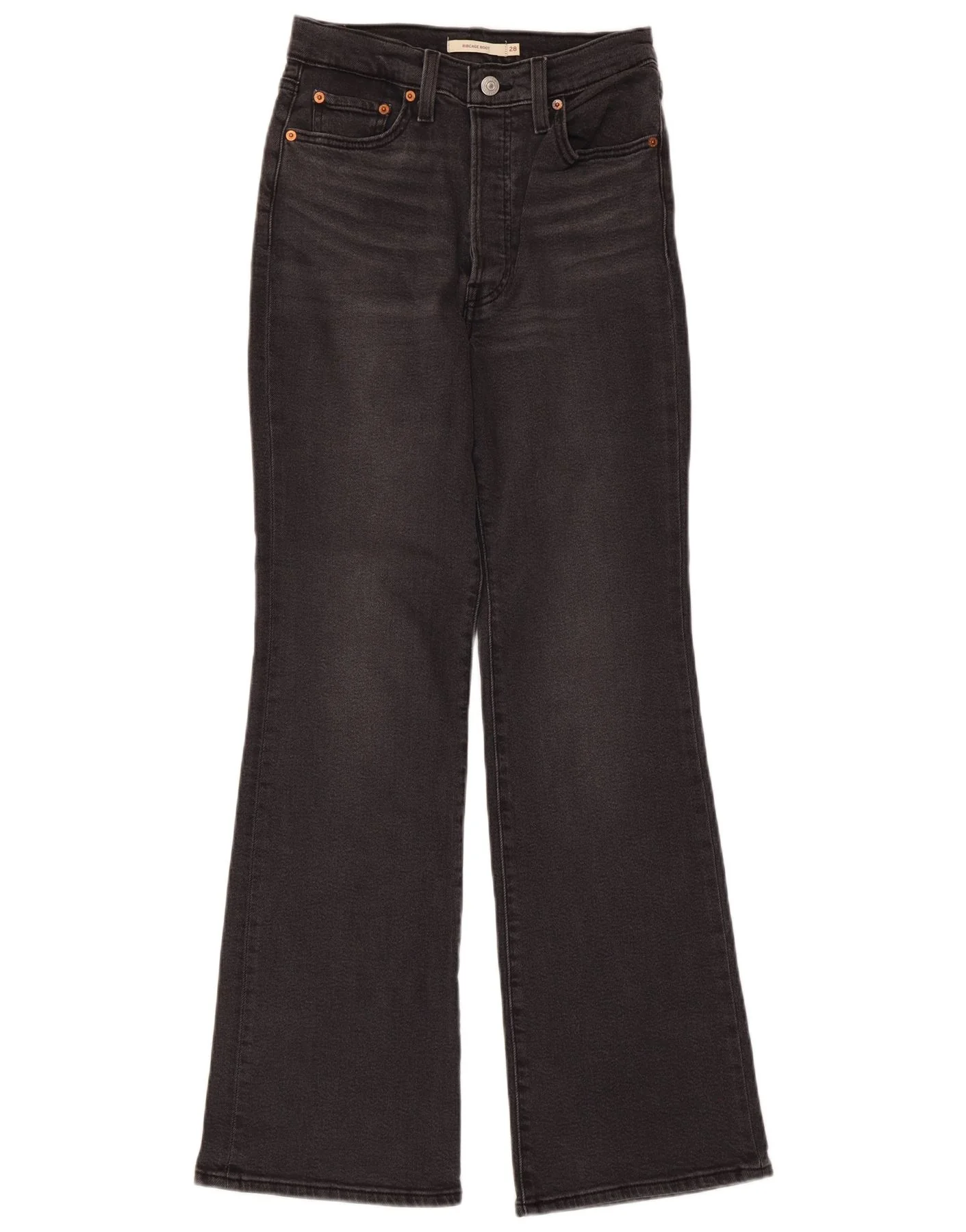 Levi's Womens Ribcage High Waist Bootcut Jeans W28 L31 Grey Cotton