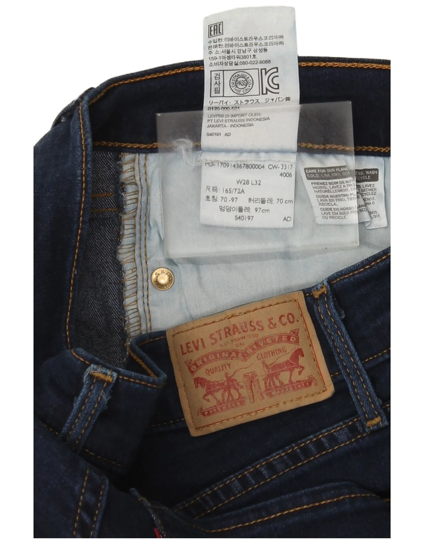 Levi's Womens Slim Jeans W28 L32 Navy Blue - Image 3