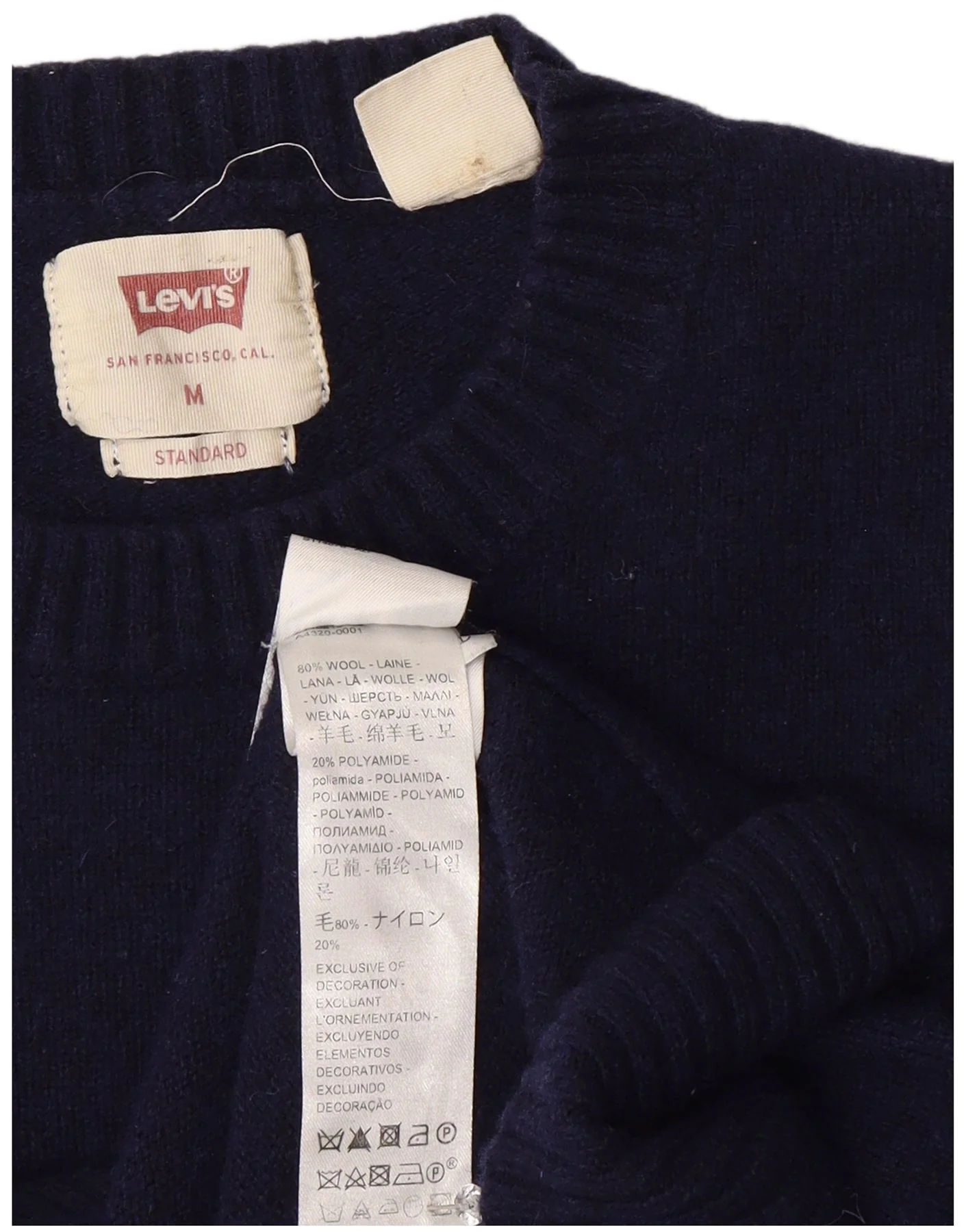 Levi's Womens Standard Fit Crew Neck Jumper Sweater UK 14 Medium Navy Blue - Image 3