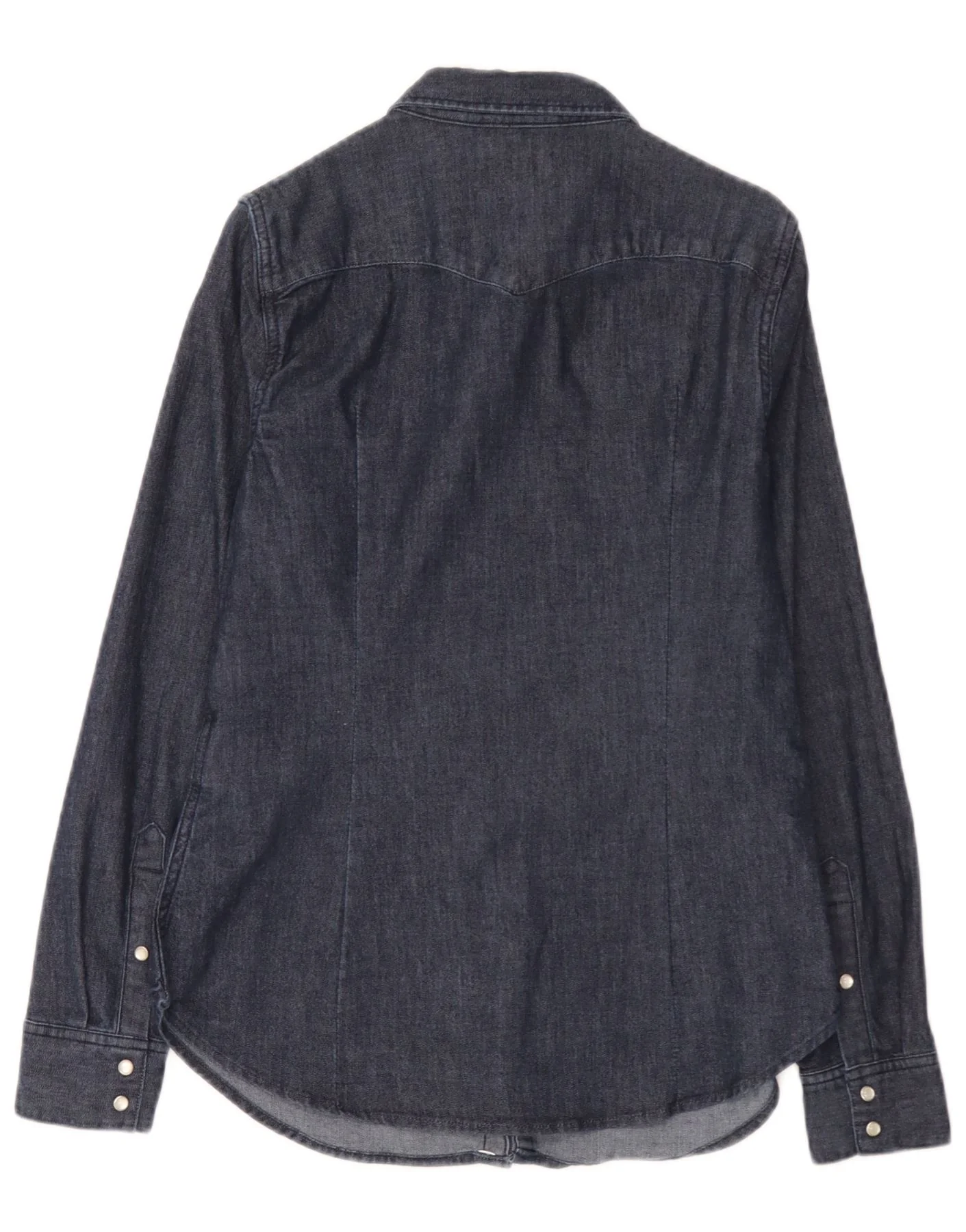 Levi's Womens Tailored Fit Denim Shirt UK 14 Medium Navy Blue Cotton - Image 2