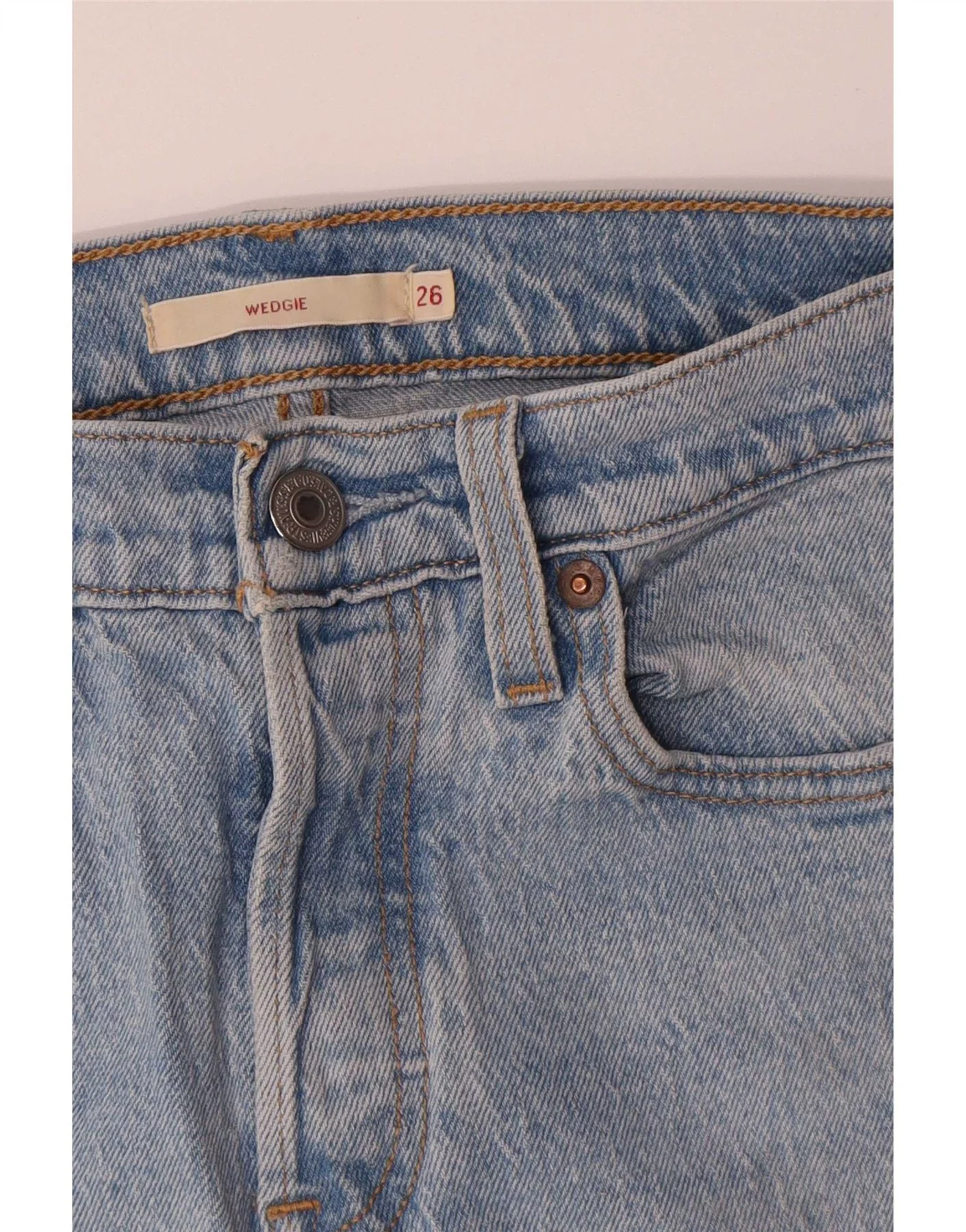 Levi's Womens Wedgie Straight Jeans W26 L27 Blue Cotton - Image 3