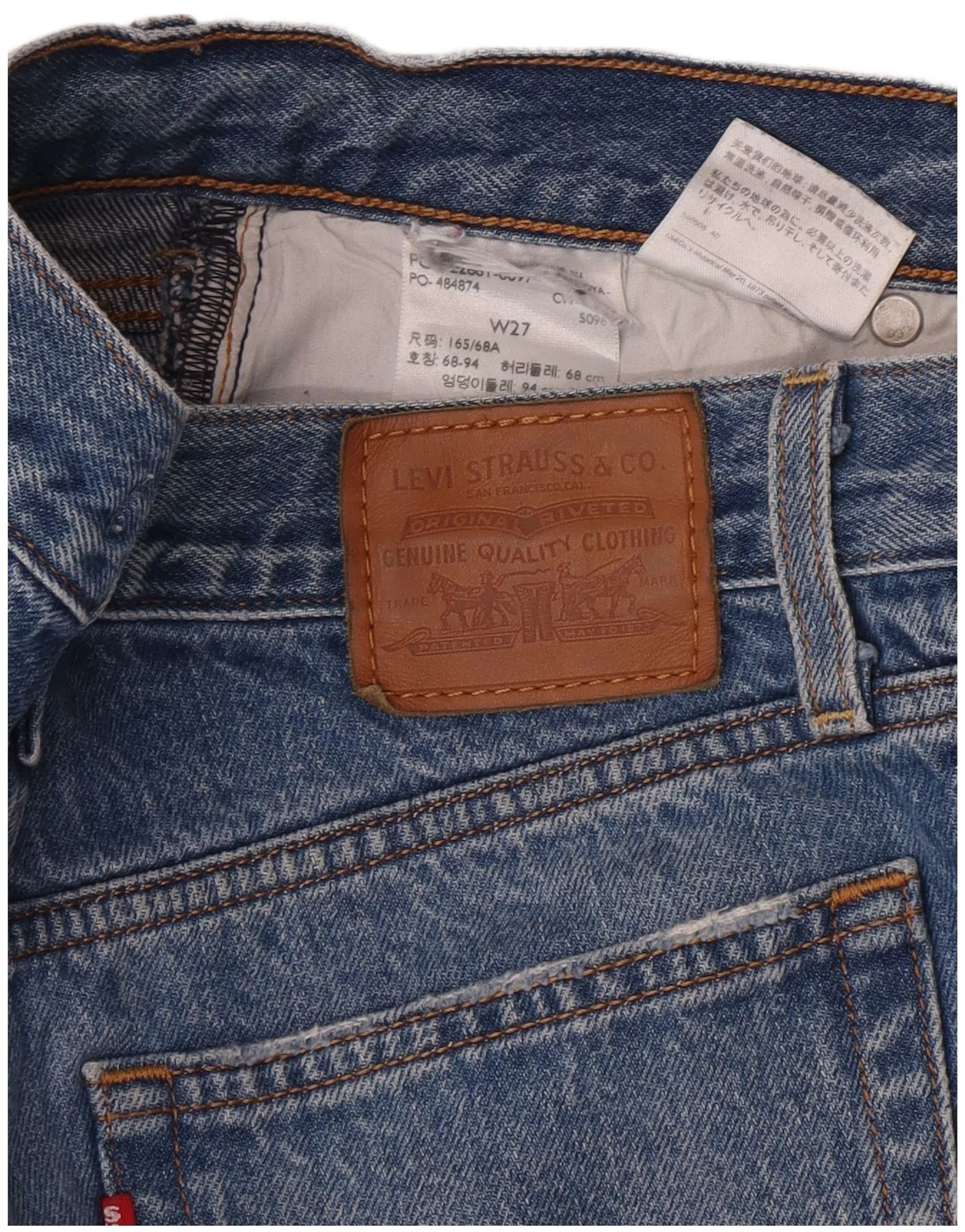 Levi's Womens Wedgie Straight Jeans W27 L27 Blue - Image 5