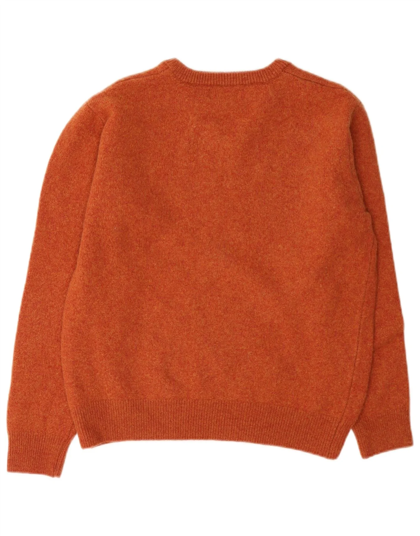 Lincoln Womens V-Neck Jumper Sweater UK 14 Medium Orange Wool - Image 3
