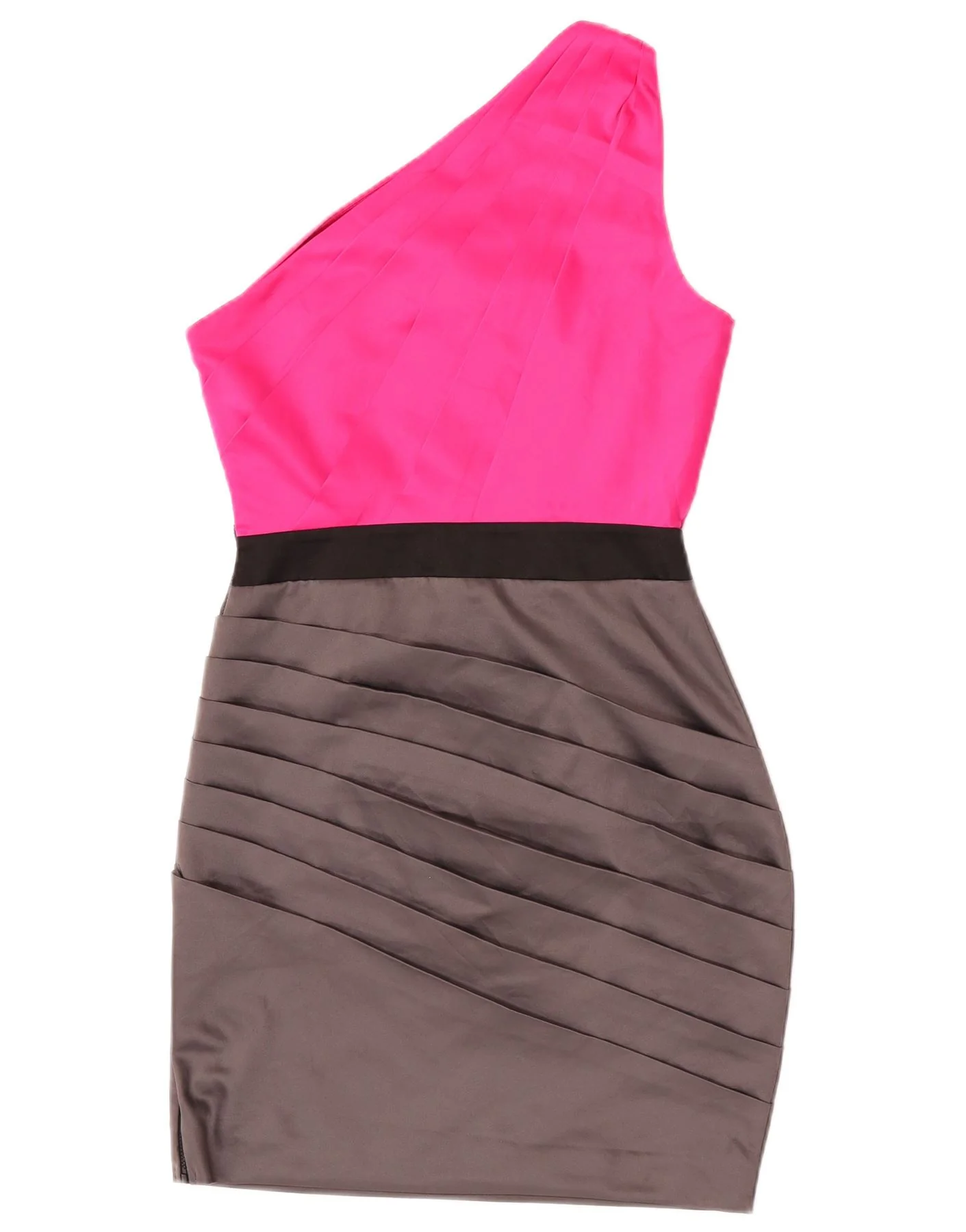 Lipsy Womens One Shoulder Dress UK 10 Small Pink Colourblock Polyester - Image 2