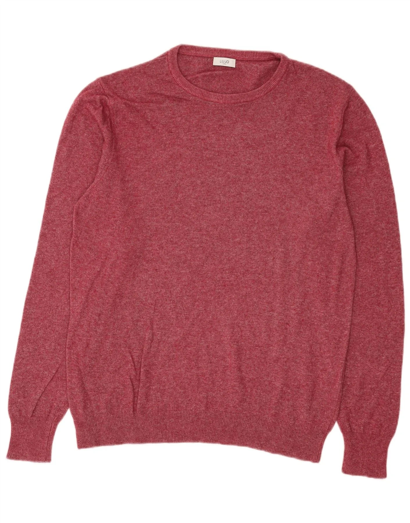 Liu Jo Mens Crew Neck Jumper Sweater XL Burgundy Flecked Viscose