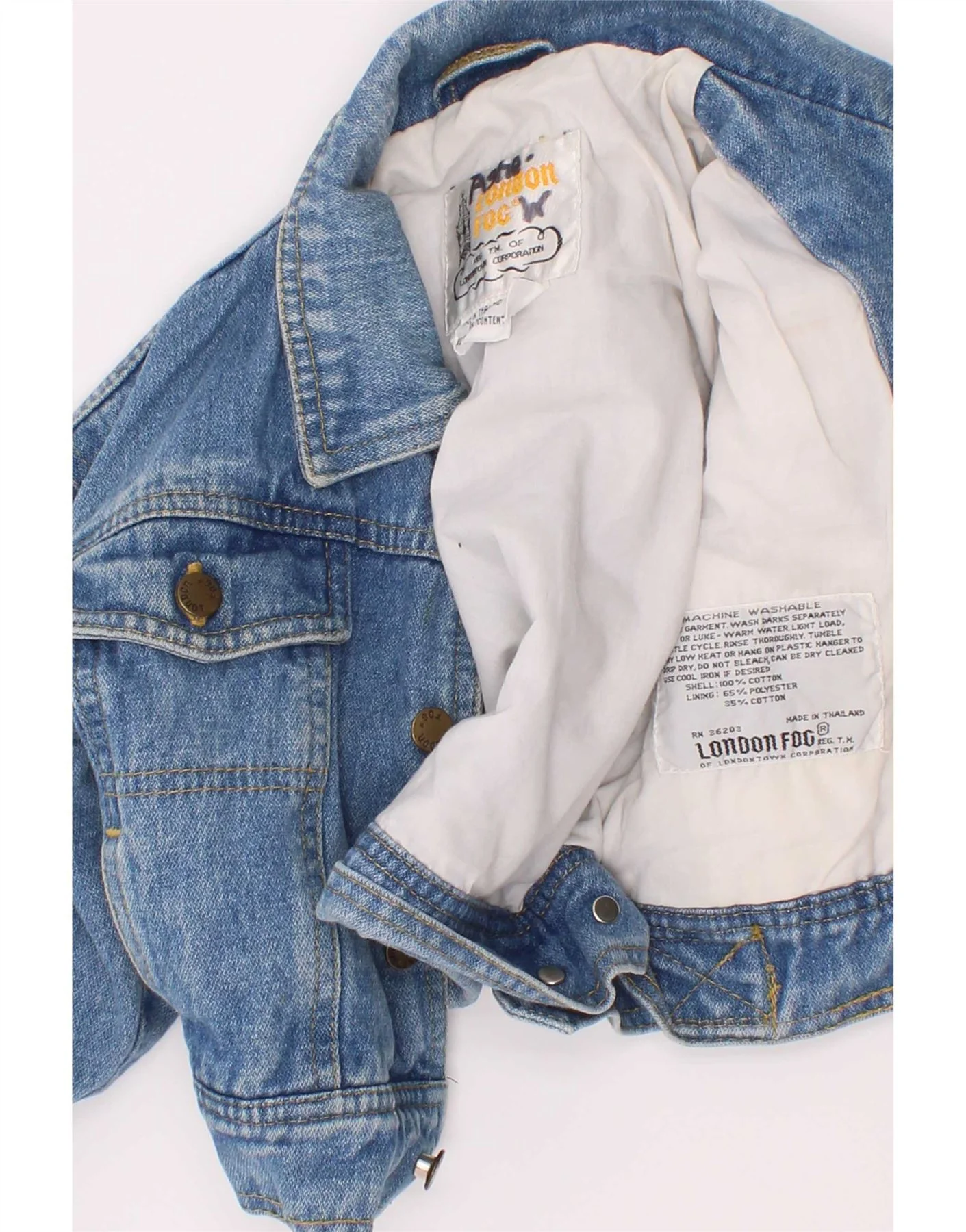 London Fog Girls Denim Jacket 2-3 Years Small Blue Cotton - Image 3