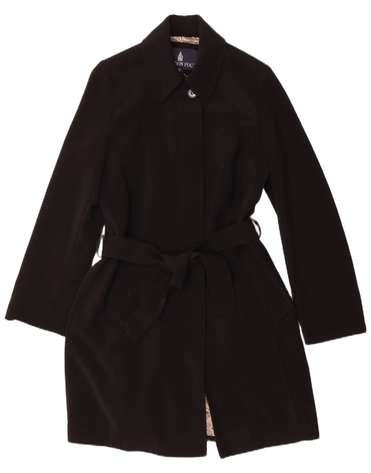 London Fog Womens Oversized Overcoat UK 6 XS Black Polyester