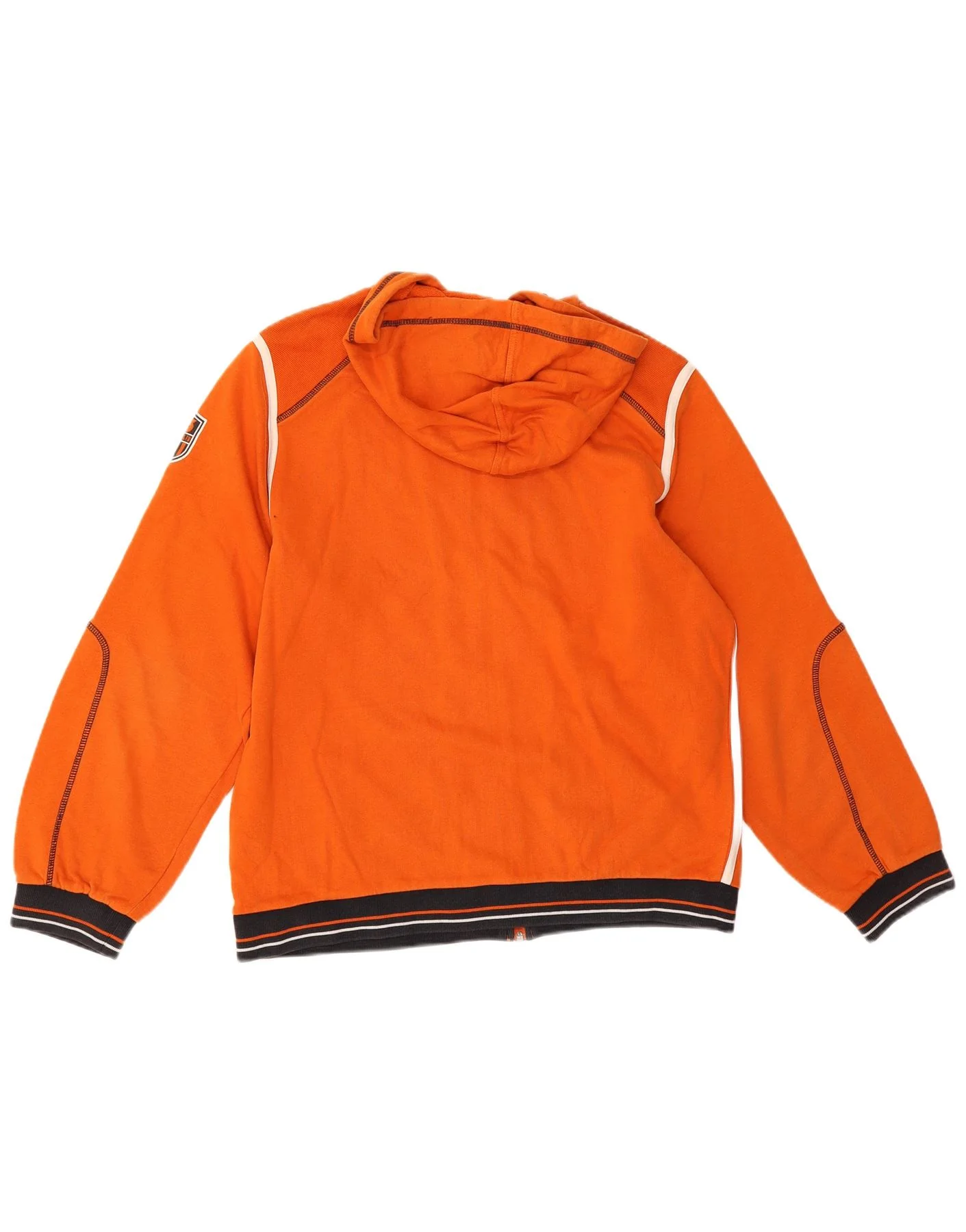 Lotto Boys Graphic Zip Hoodie Sweater 15-16 Years XL Orange Colourblock - Image 2