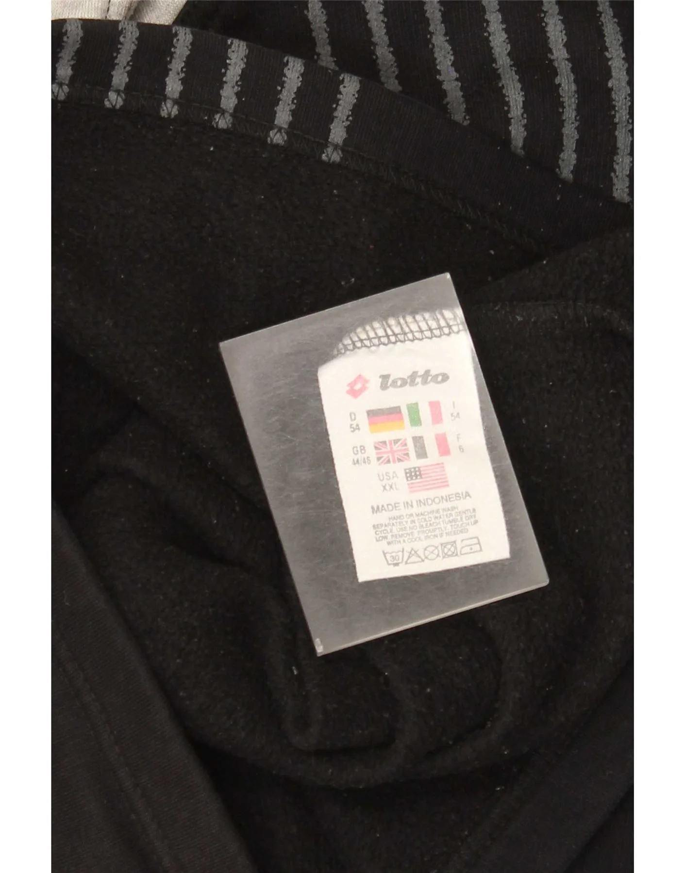 Lotto Mens Graphic Hoodie Jumper UK 44/46 2XL Black Colourblock Sports - Image 5