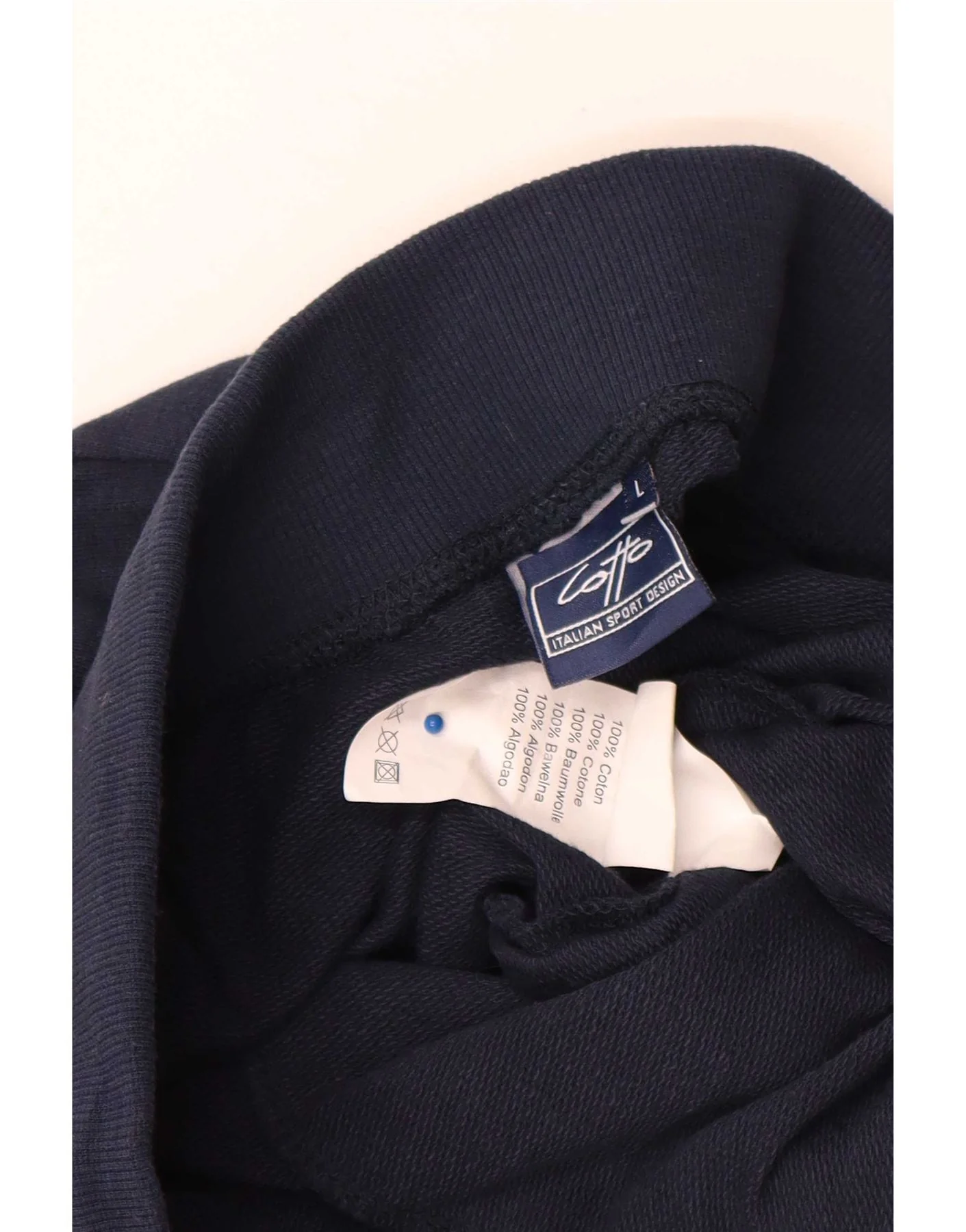 Lotto Mens Graphic Sport Shorts Large Navy Blue Cotton - Image 3