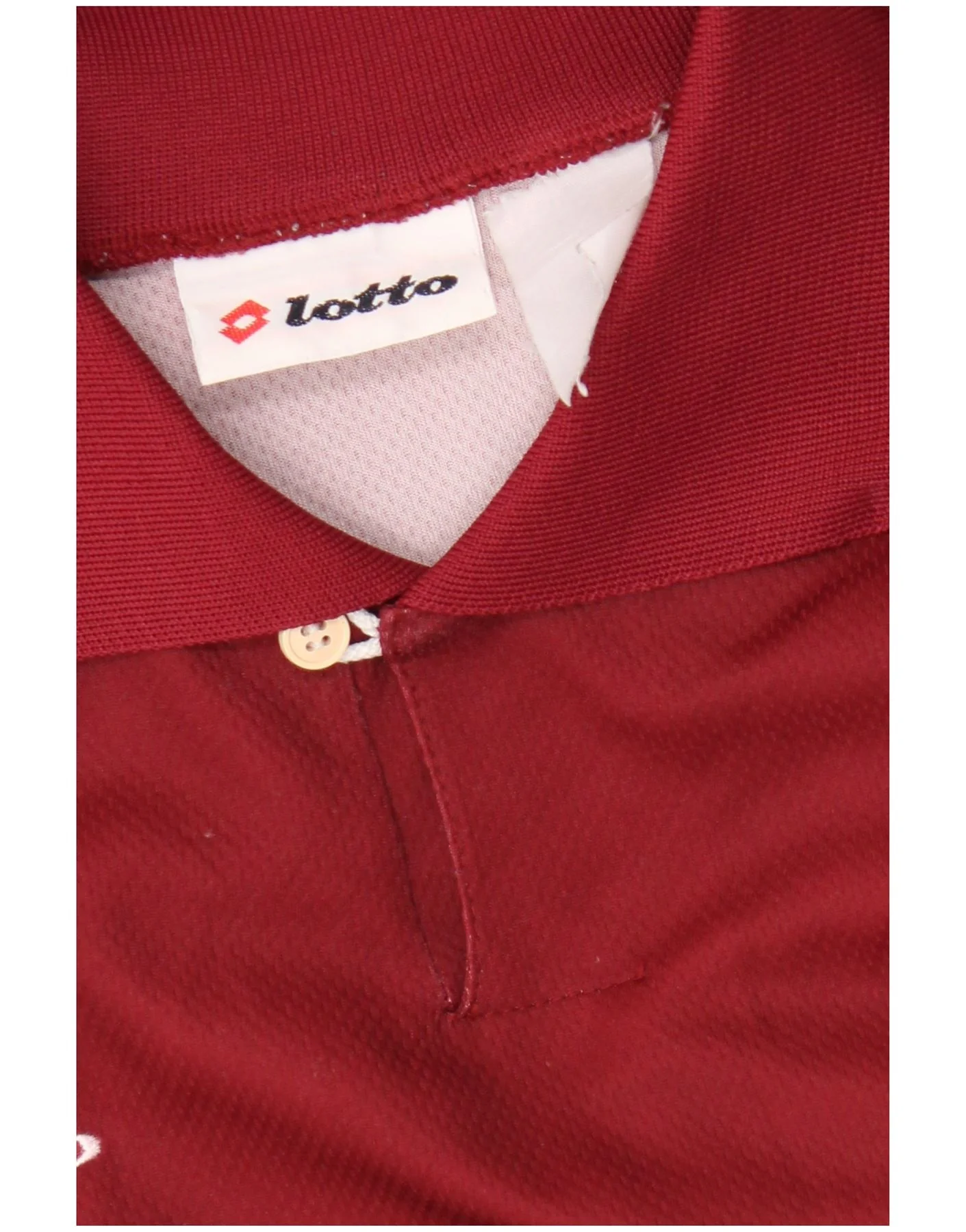 Lotto Mens Long Sleeve Polo Shirt Large Burgundy - Image 4
