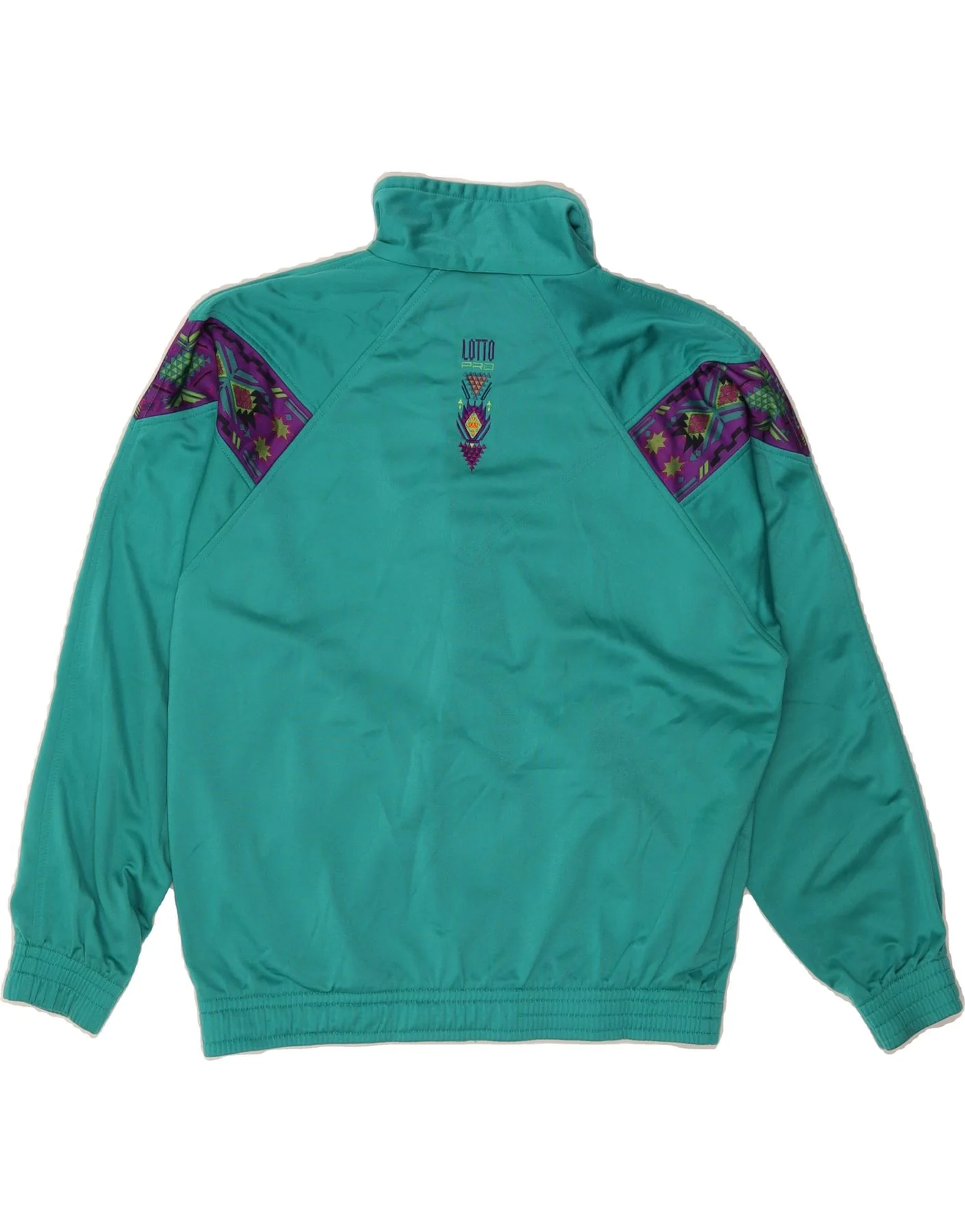 LOTTO Mens Tracksuit Top Jacket Small Green Colourblock - Image 2