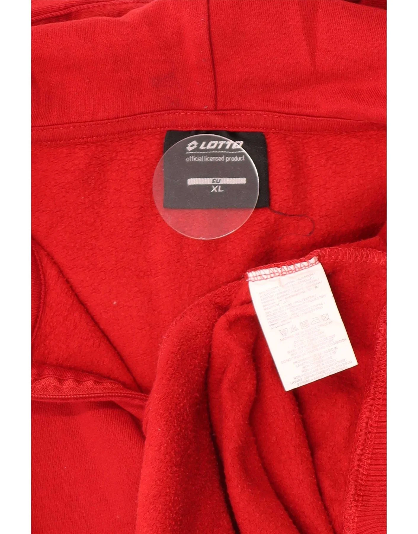 Lotto Womens Zip Hoodie Sweater XL Red Cotton - Image 5