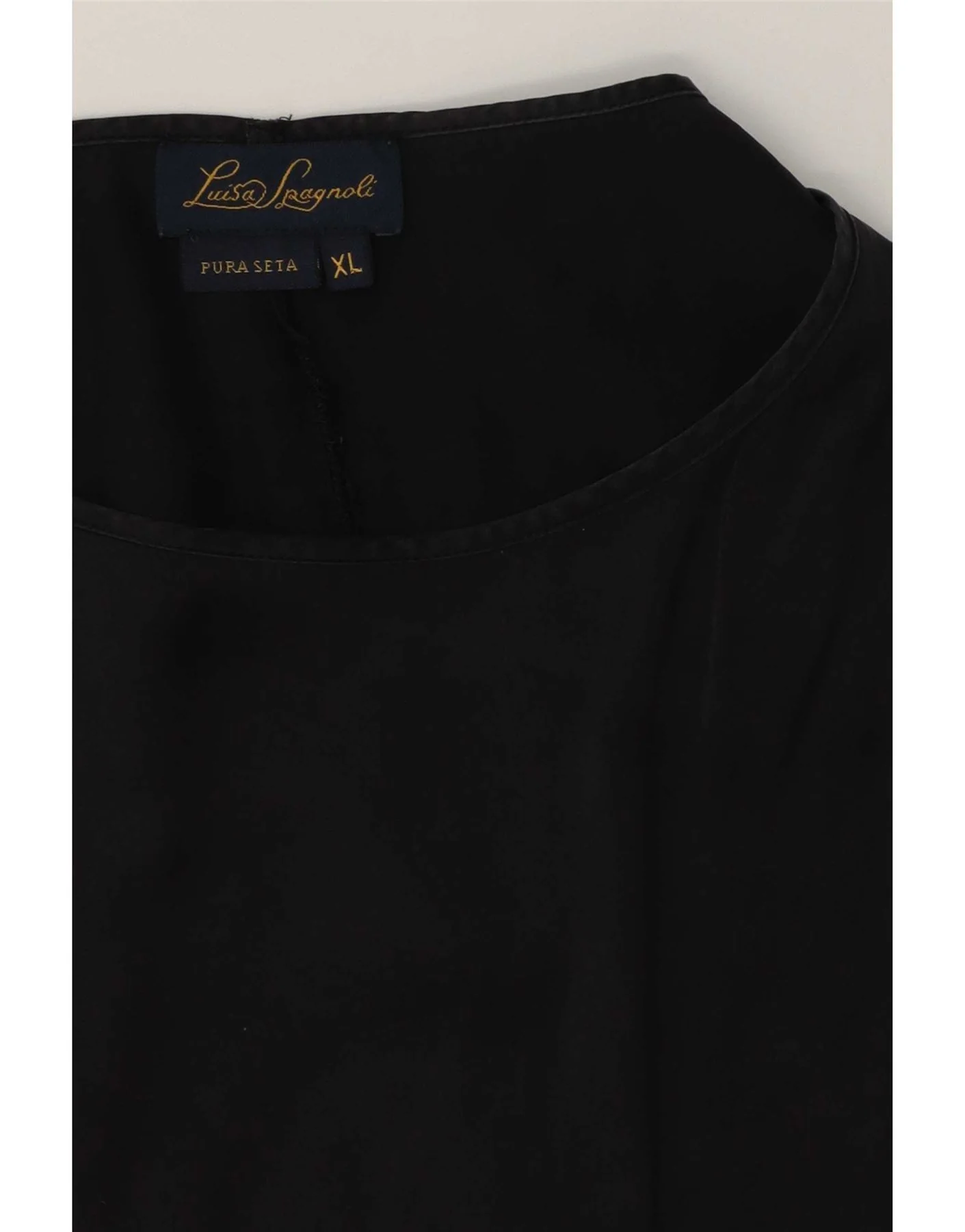 Luisa Spagnoli Womens Sleeveless Blouse Top UK 18 XL Black Silk - Image 3