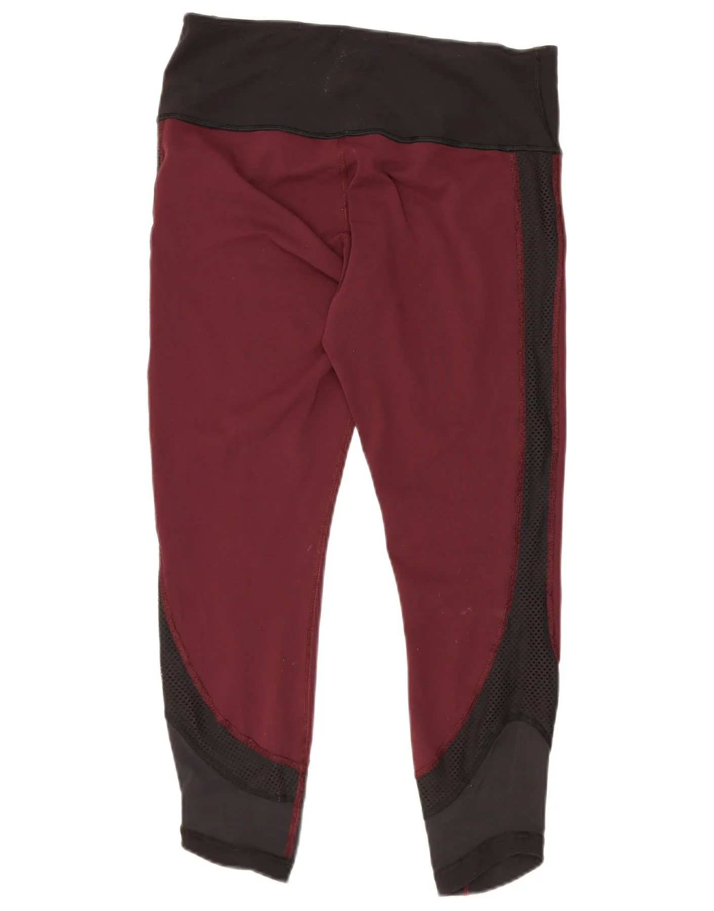 Lululemon Womens Crop Leggings US 12 Large Burgundy Colourblock - Image 2