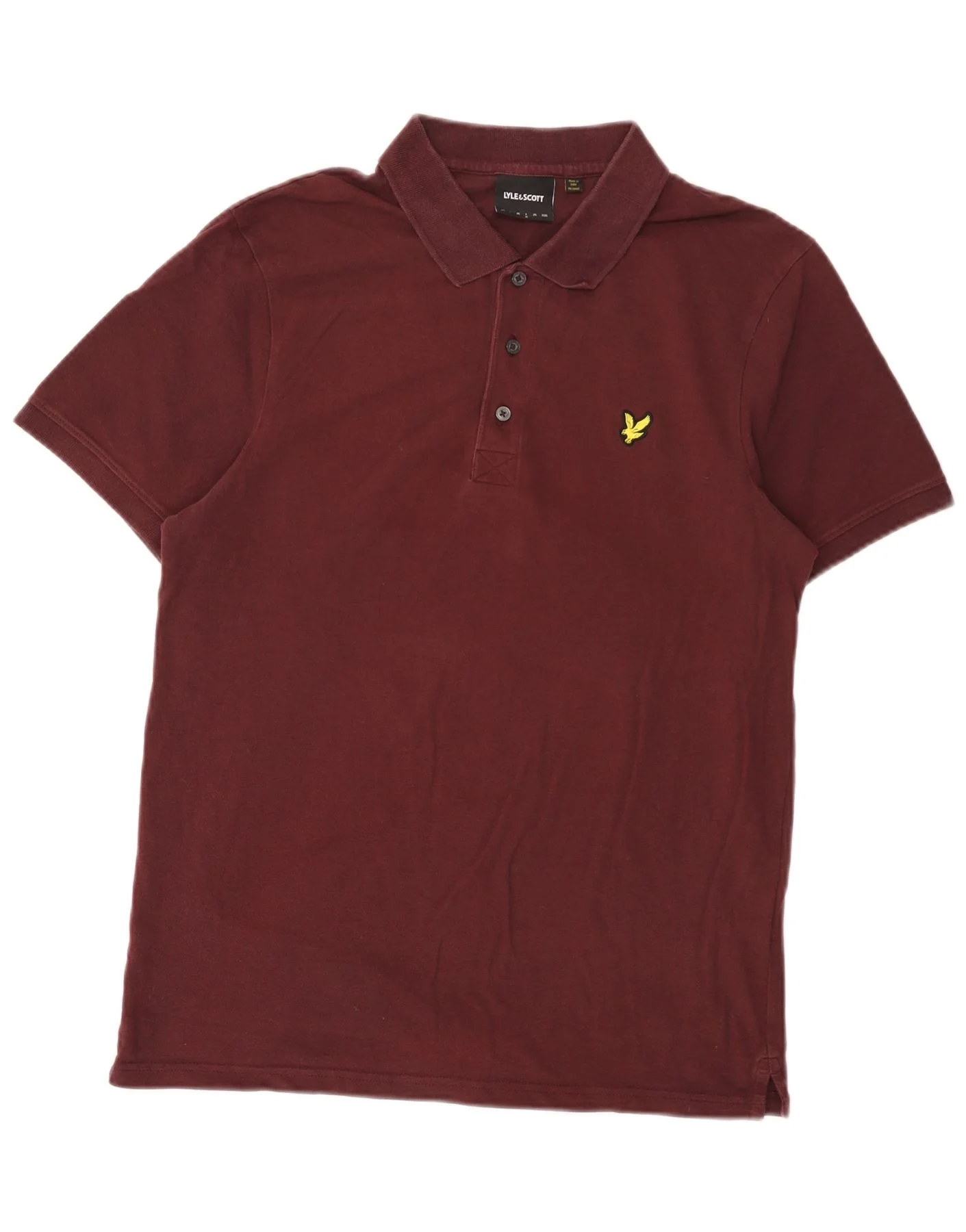 Lyle & Scott Mens Polo Shirt Large Burgundy Cotton