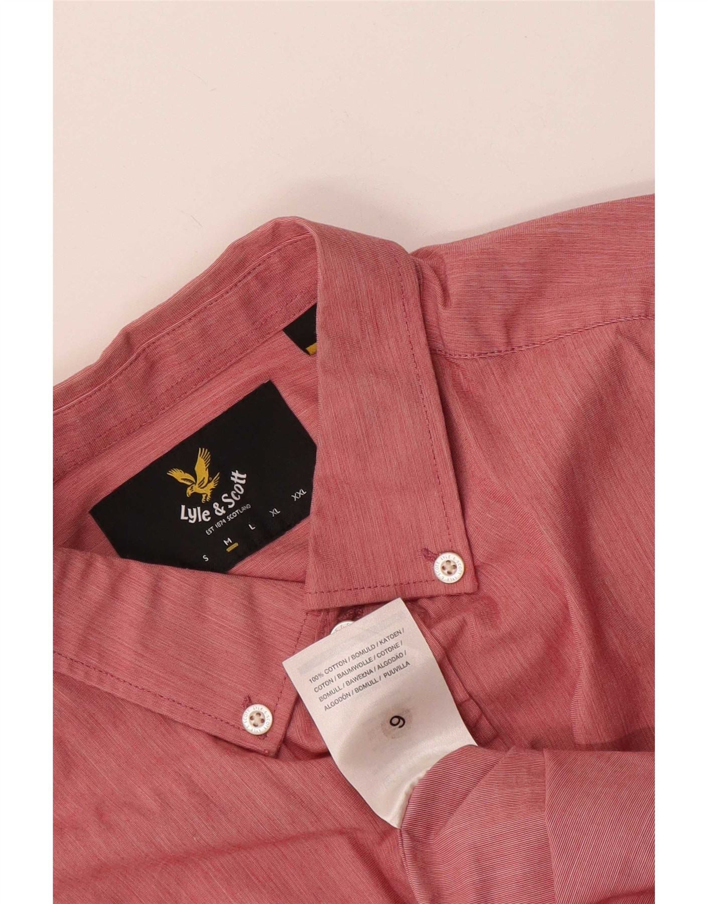 Lyle & Scott Mens Shirt Medium Pink Cotton - Image 3