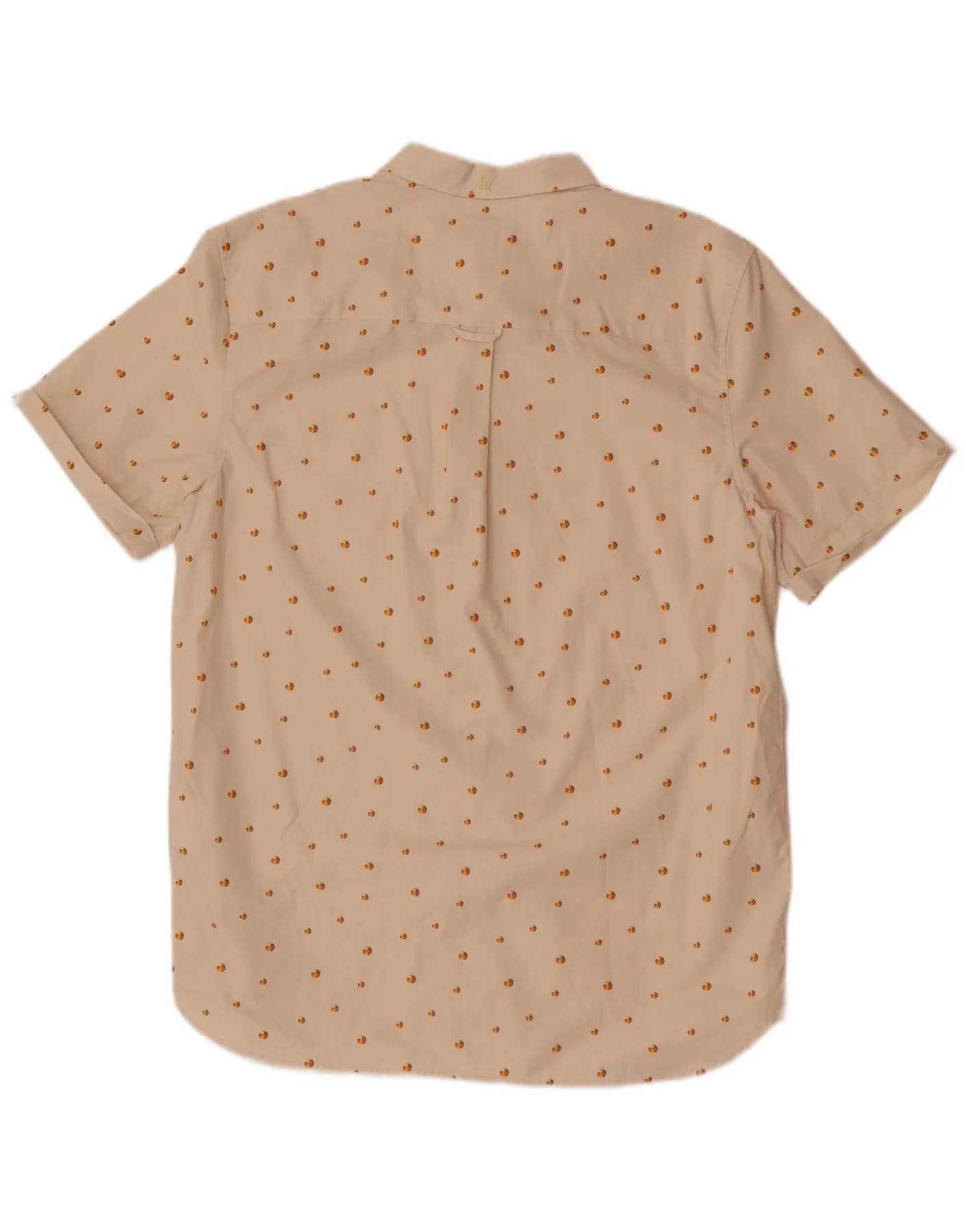 Lyle & Scott Mens Short Sleeve Shirt Large Beige Spotted Cotton - Image 2