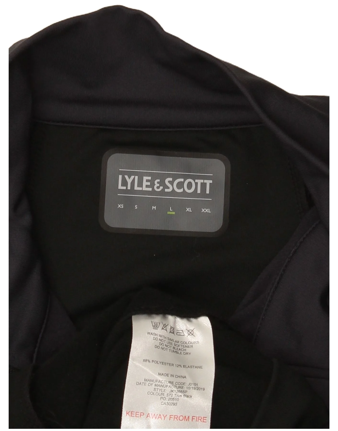 Lyle & Scott Mens Zip Neck Sweatshirt Jumper Large Black Colourblock - Image 3