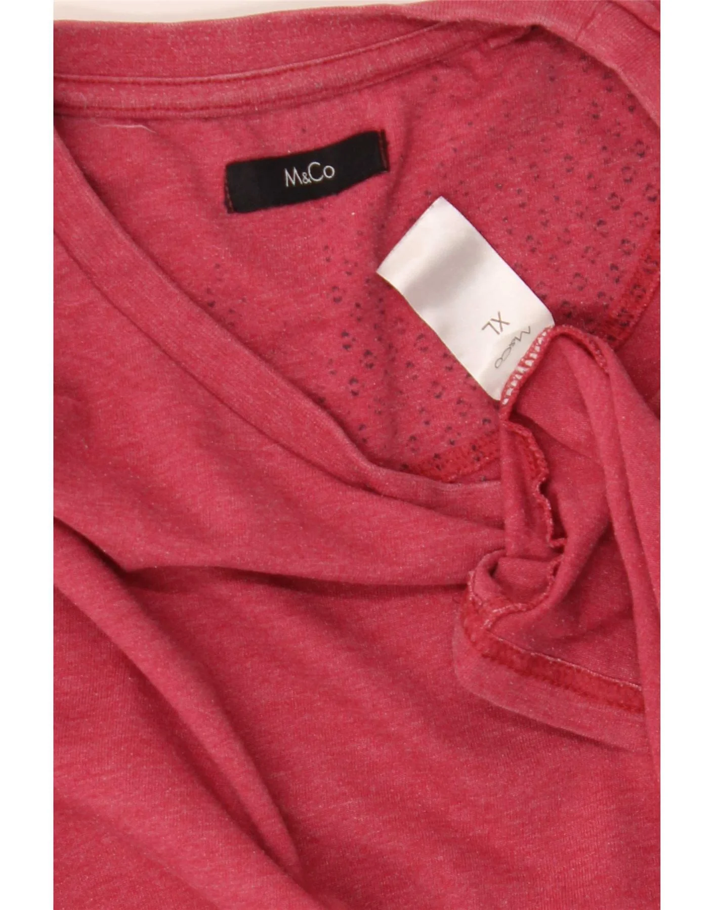 M&Co Mens T-Shirt Top XL Red Cotton - Image 4